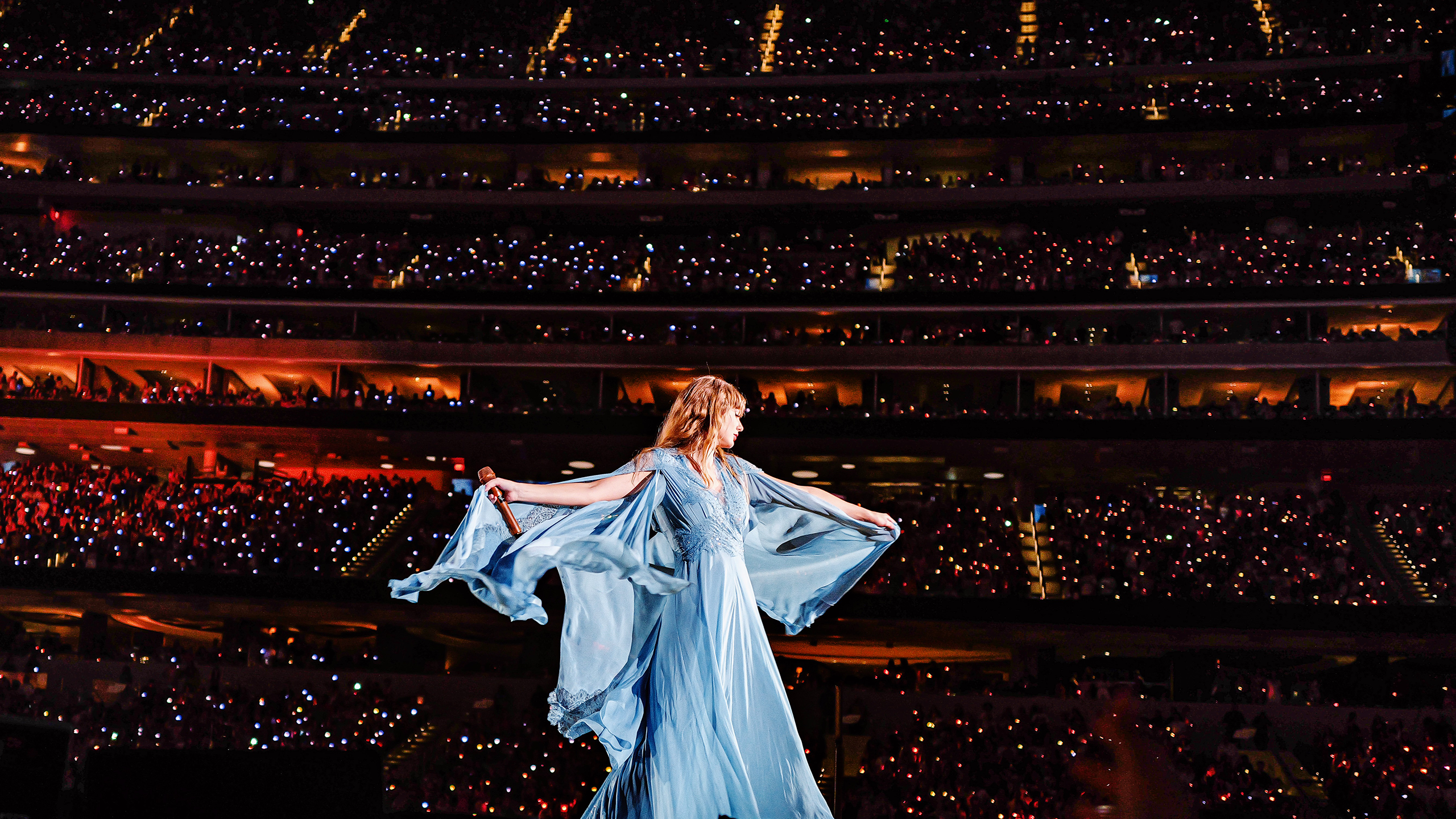Photo of Taylor Swift performing during The Eras Tour