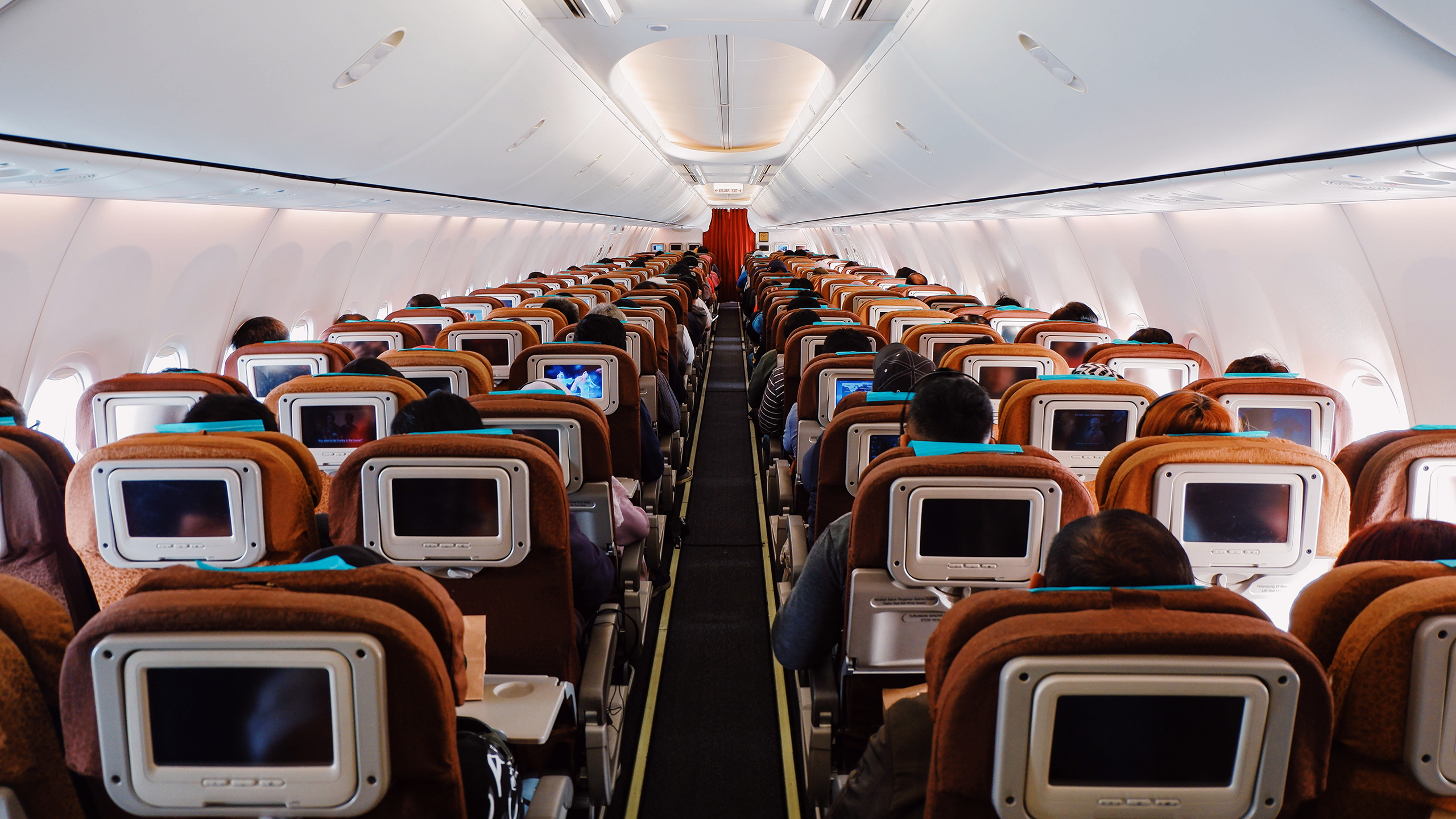 Photo of a Boeing plane interior