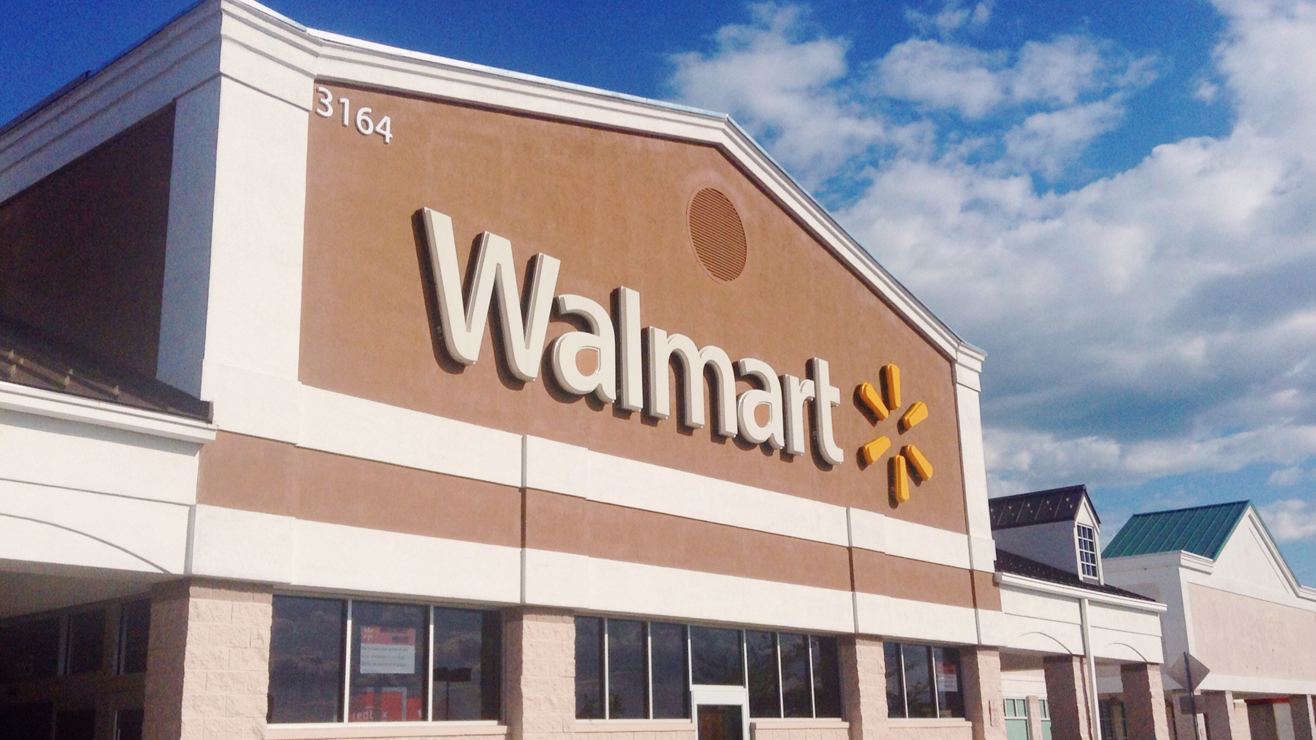 Photo of exterior of a Walmart store