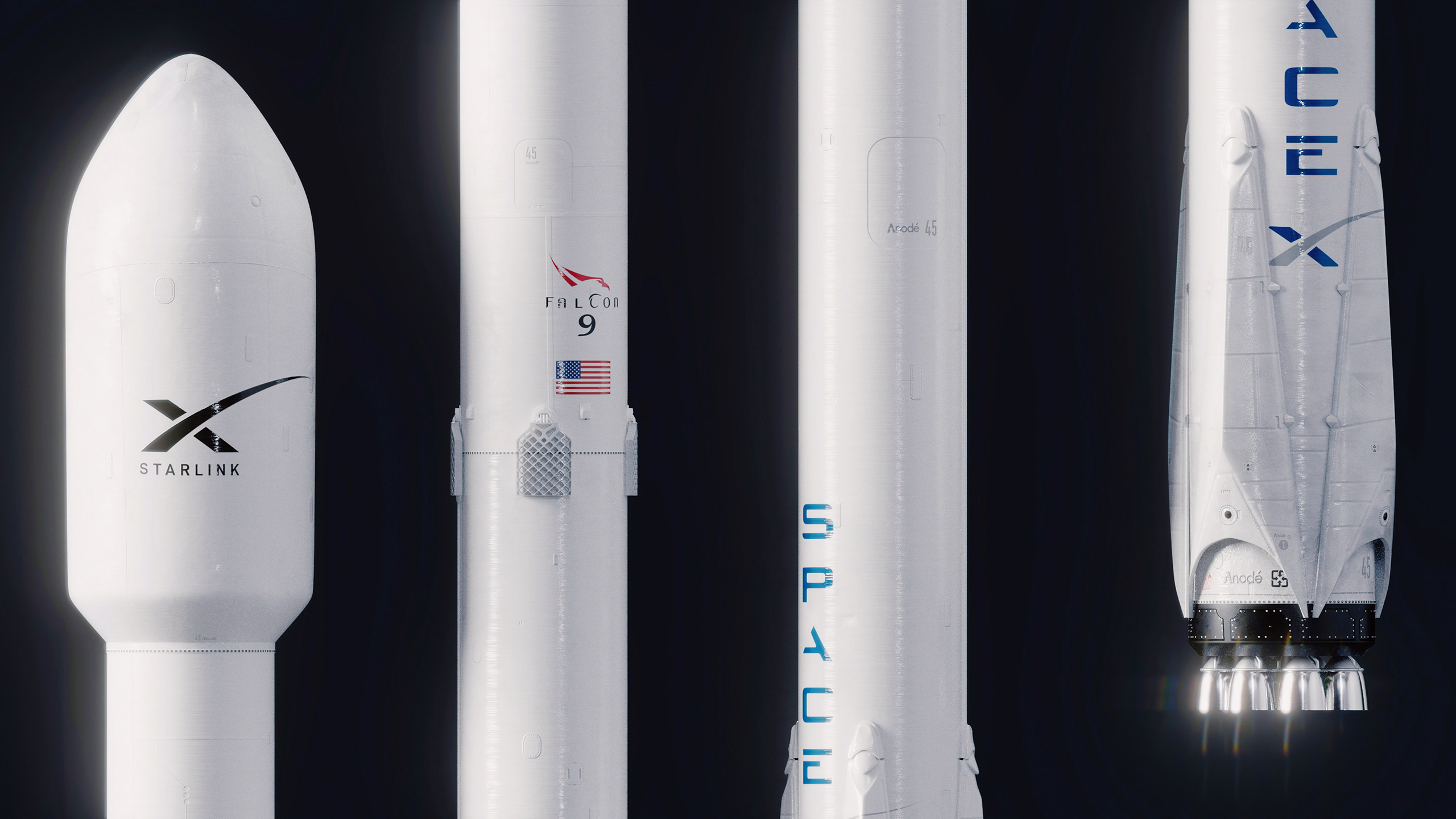 Photo of Starlink logo on rocket