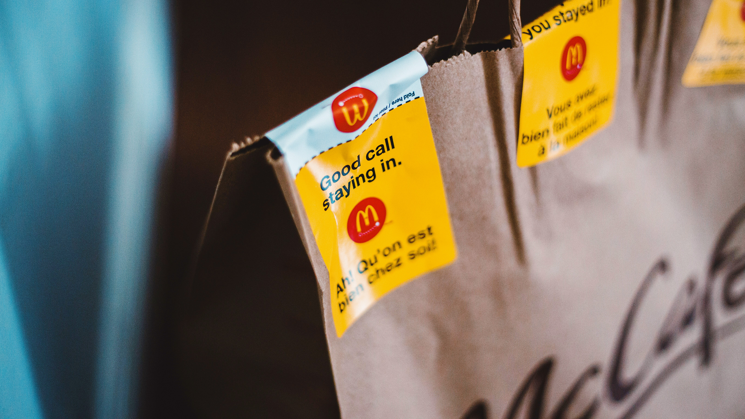Photo of a McDonald's delivery bag