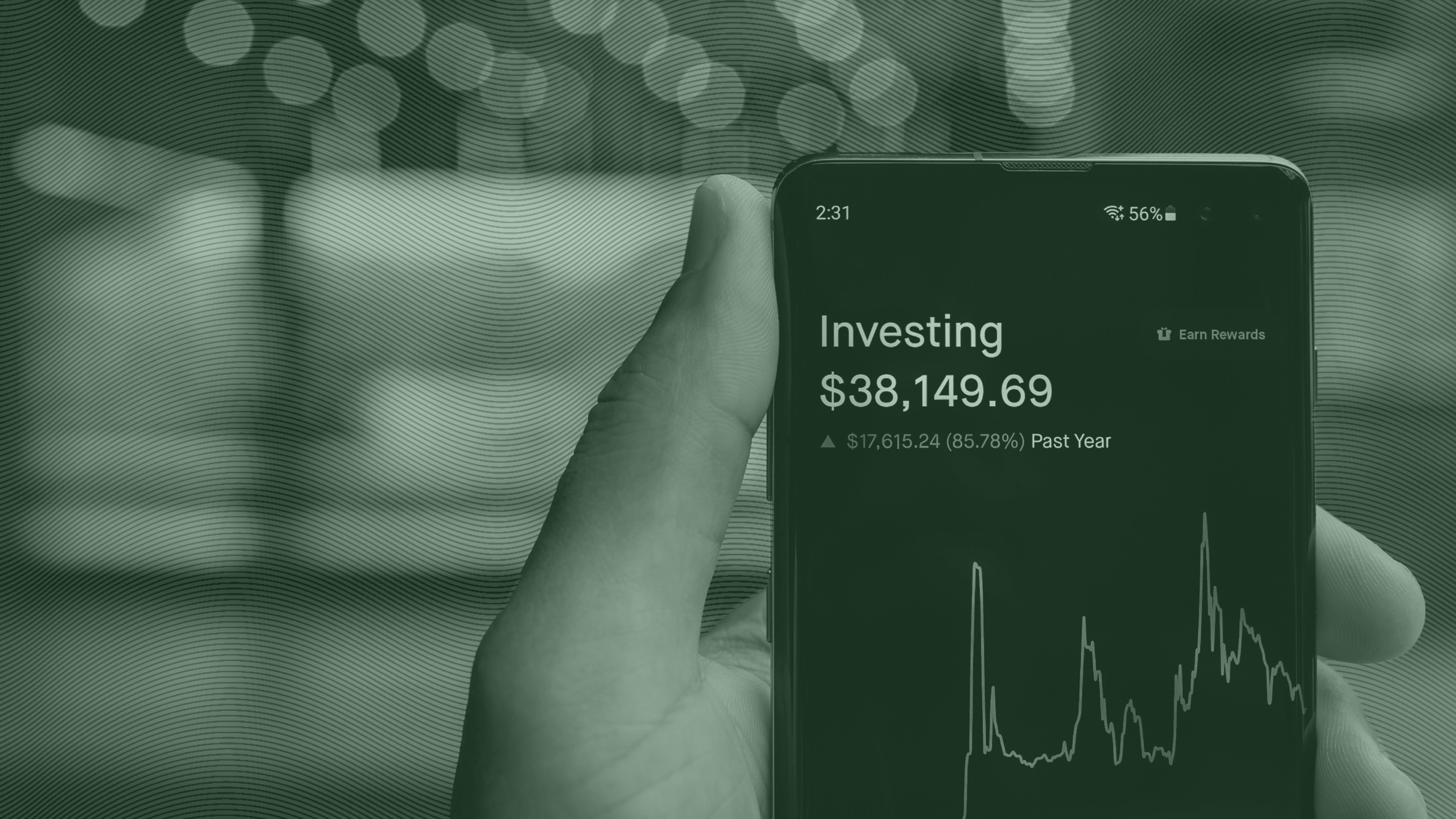 Photo of the Robinhood investing app on a phone