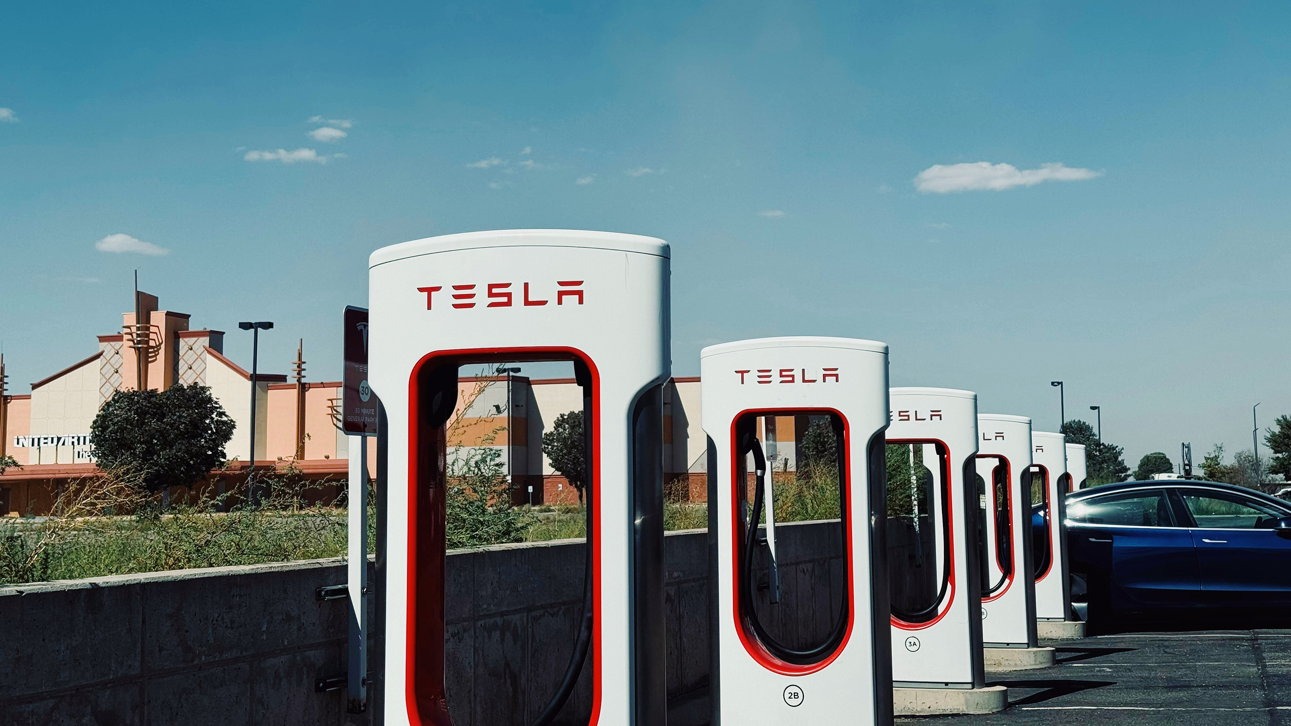 Photo of a Tesla charging station