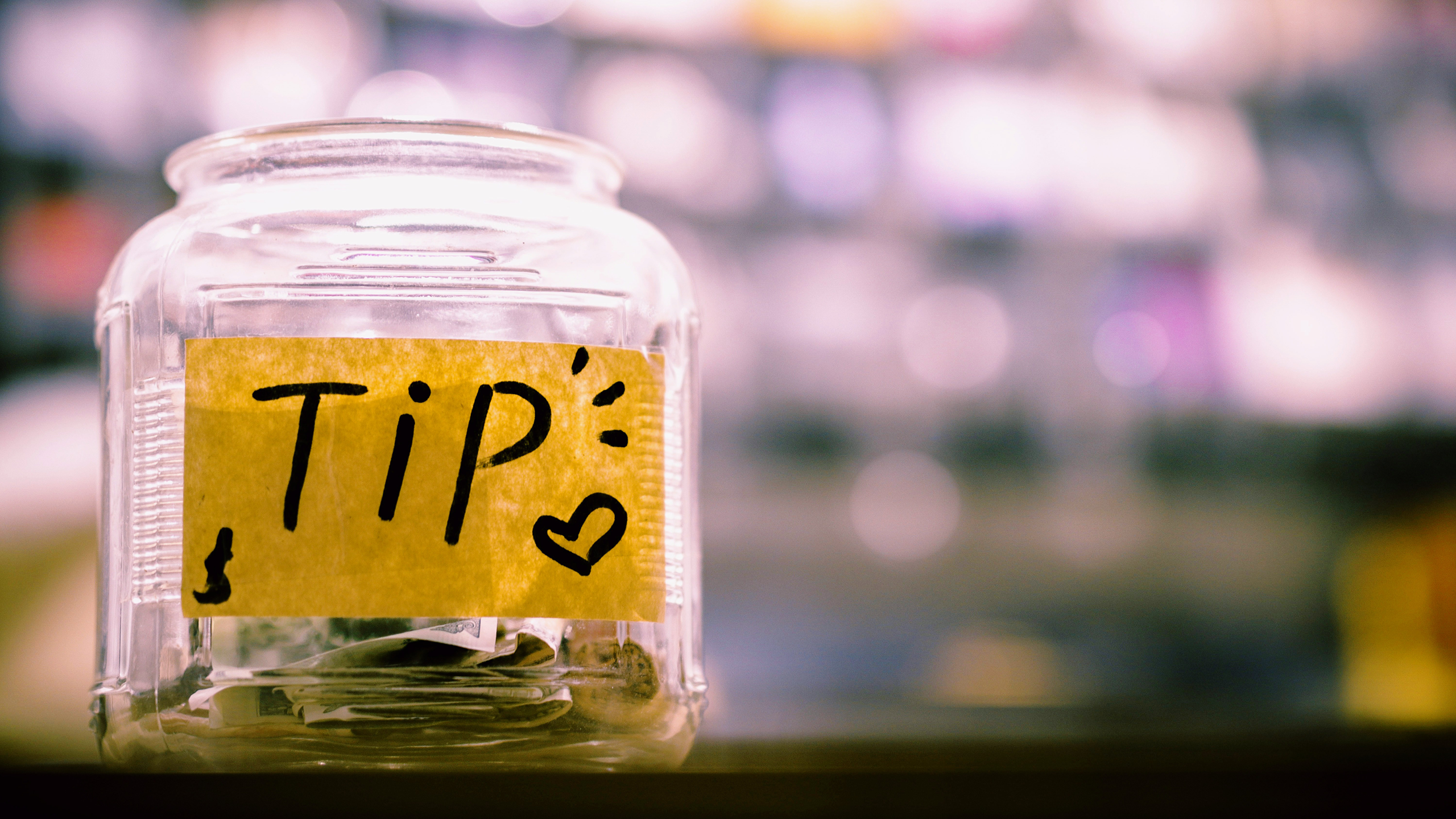 Photo of a tip jar