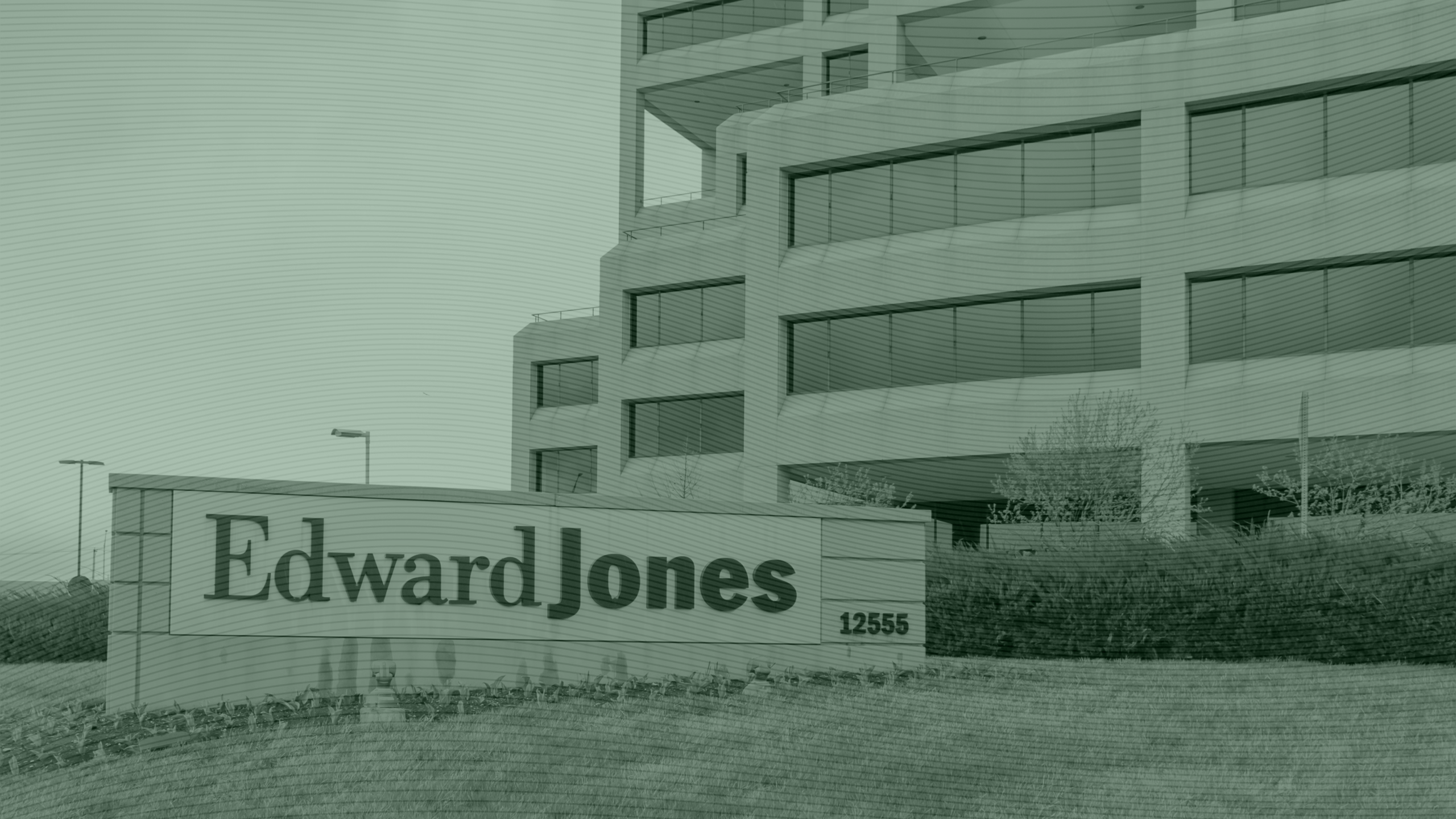 Edward Jones headquarters building with logo in front and building in background
