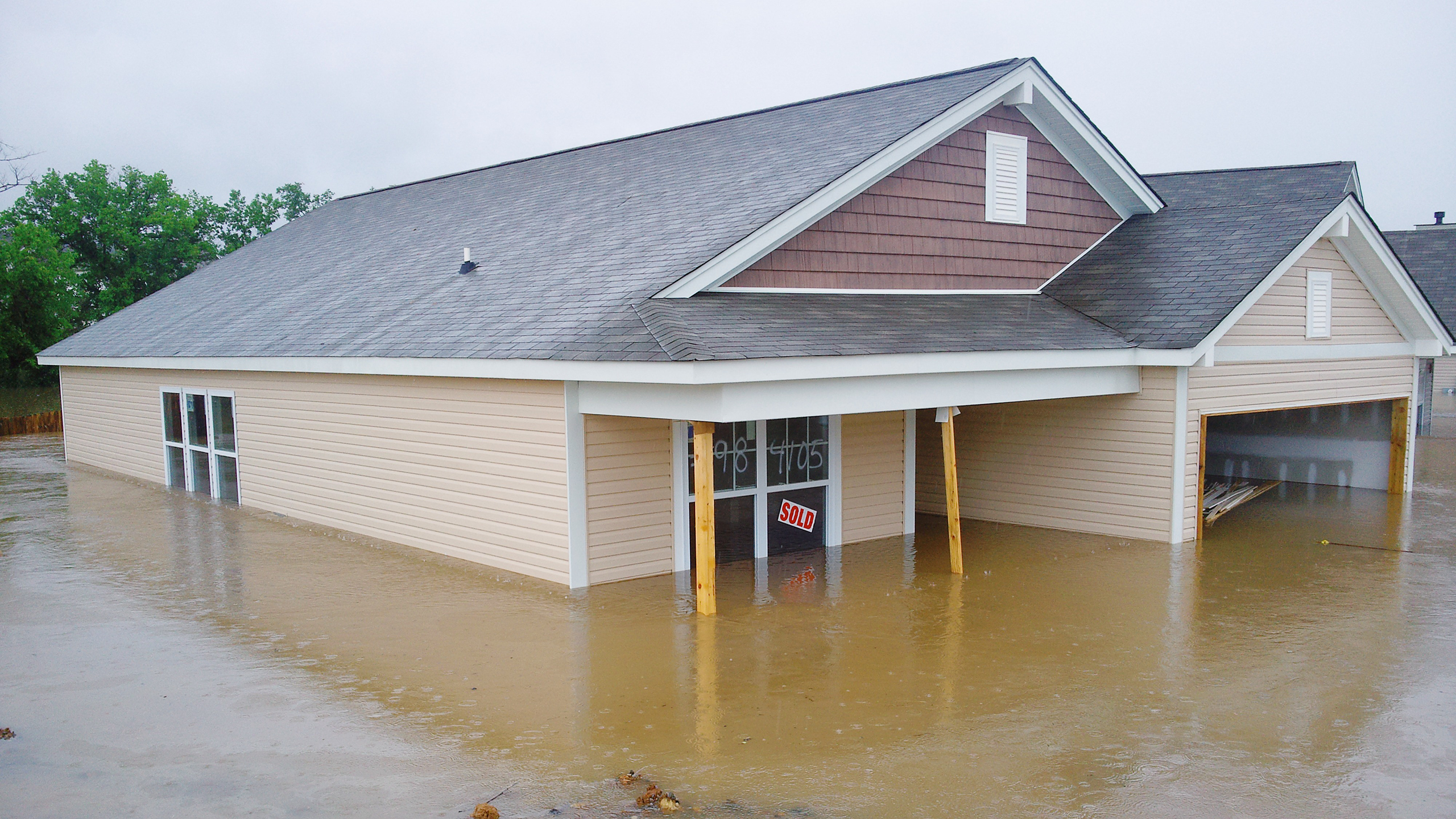 Photo of a flooded house