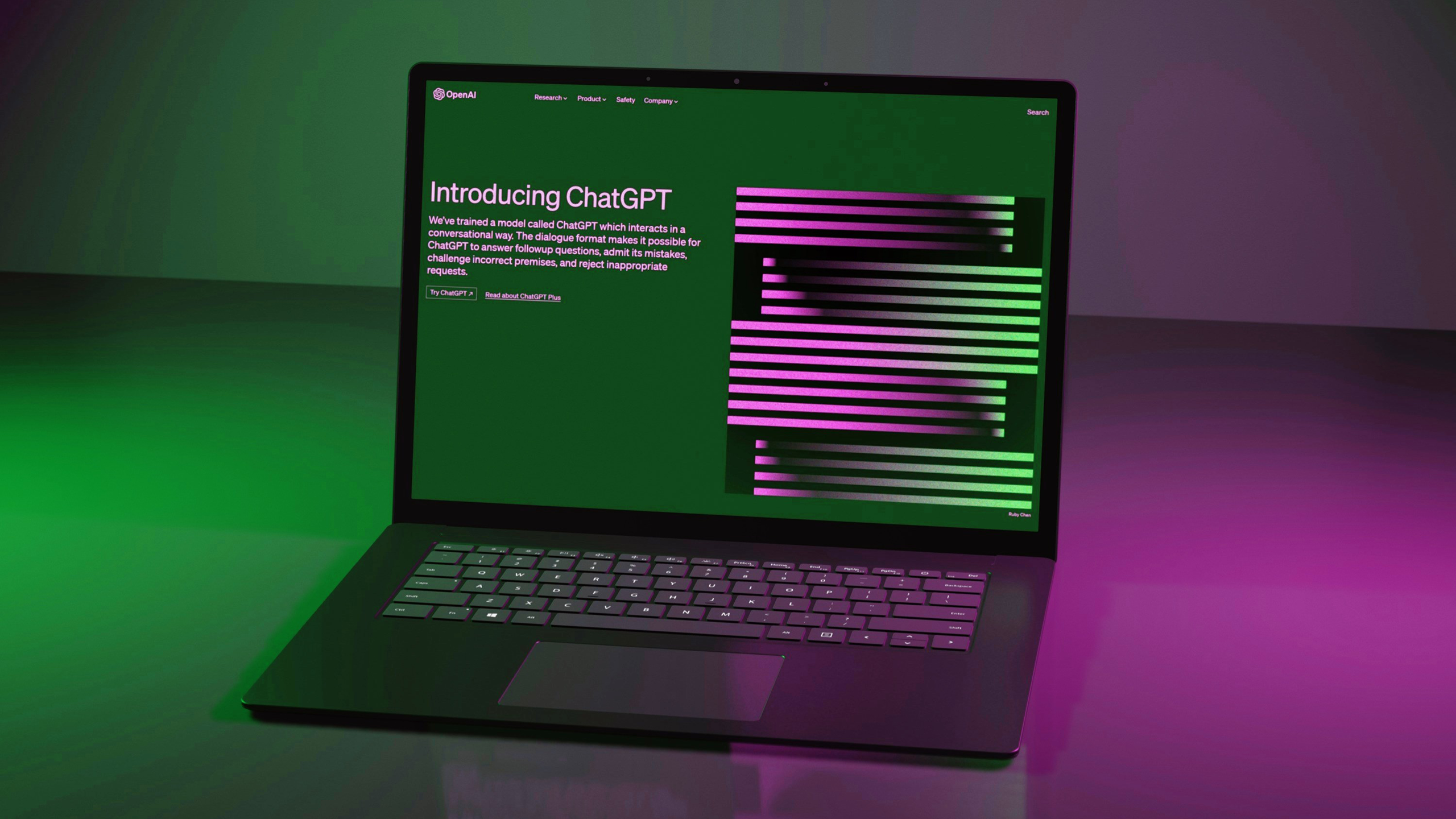 Photo of OpenAI's ChatGPT open on a laptop