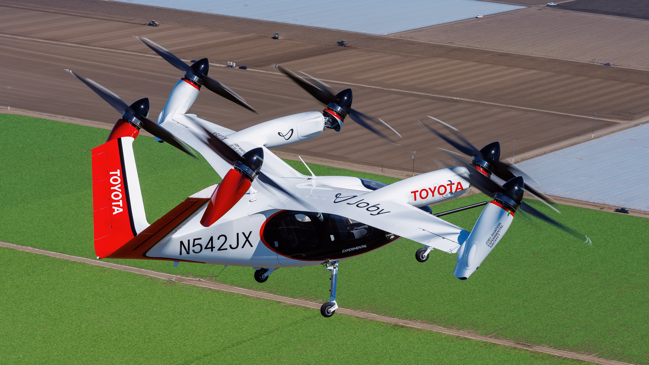 Photo of Joby’s electric air taxi in flight