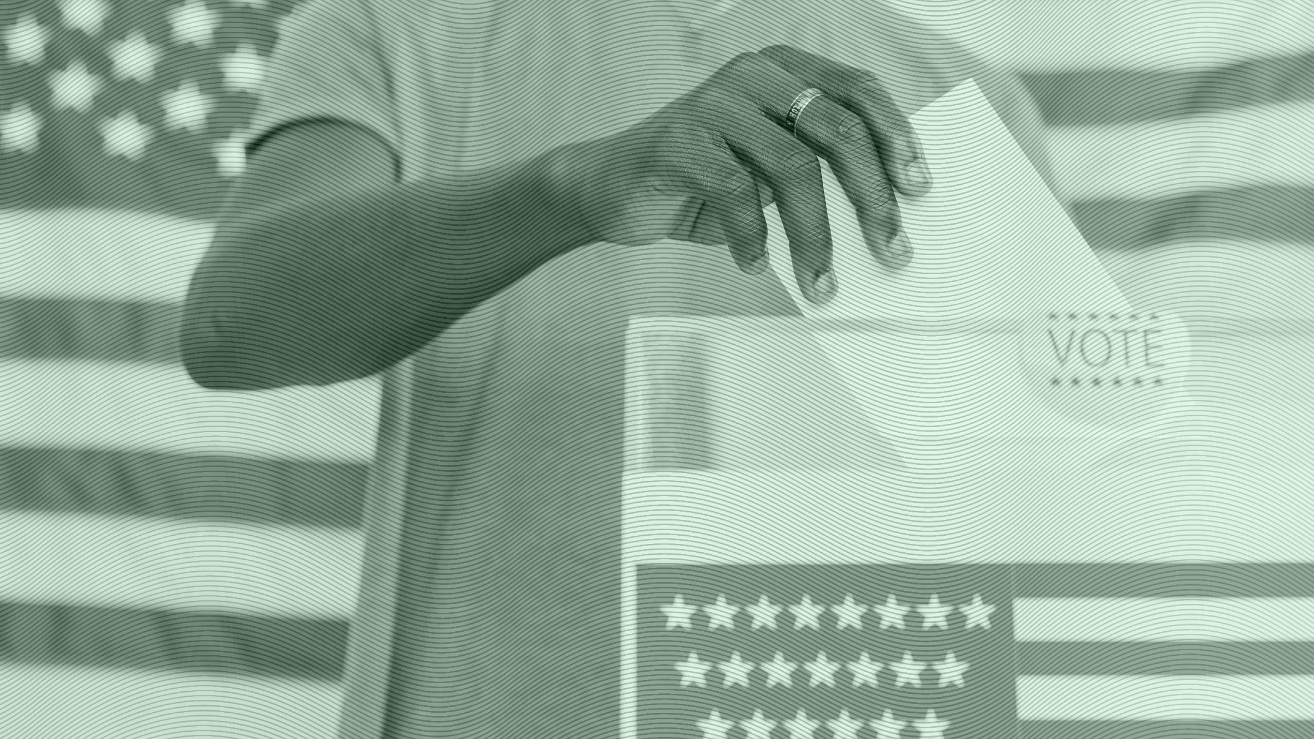 Photo of a person casting a ballot