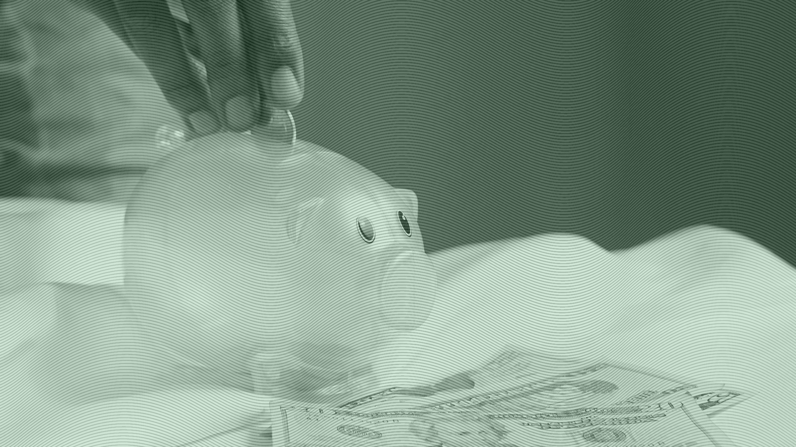 Photo of a person putting money into a piggy bank