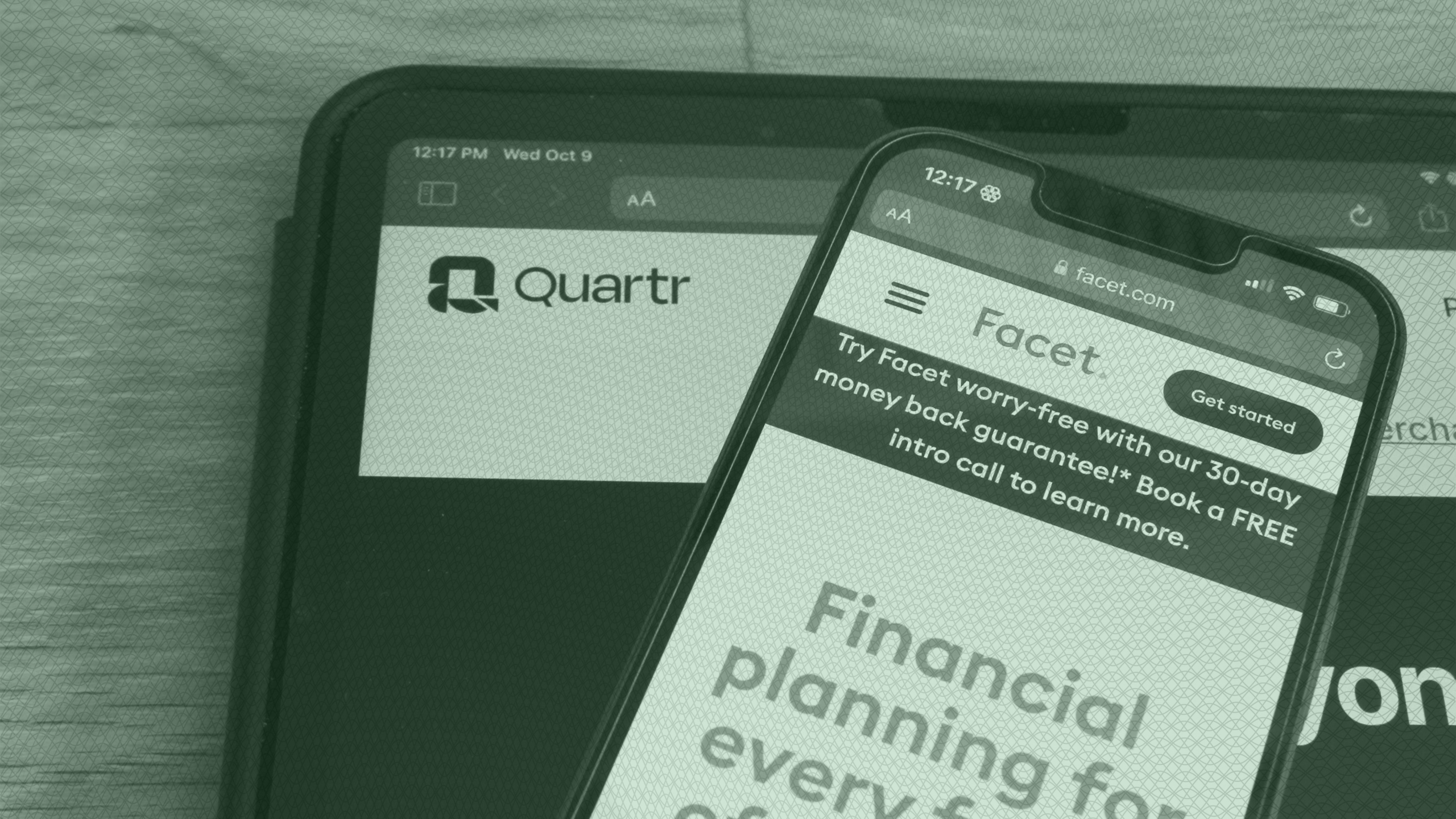 Photo of the Quartr and Facet websites