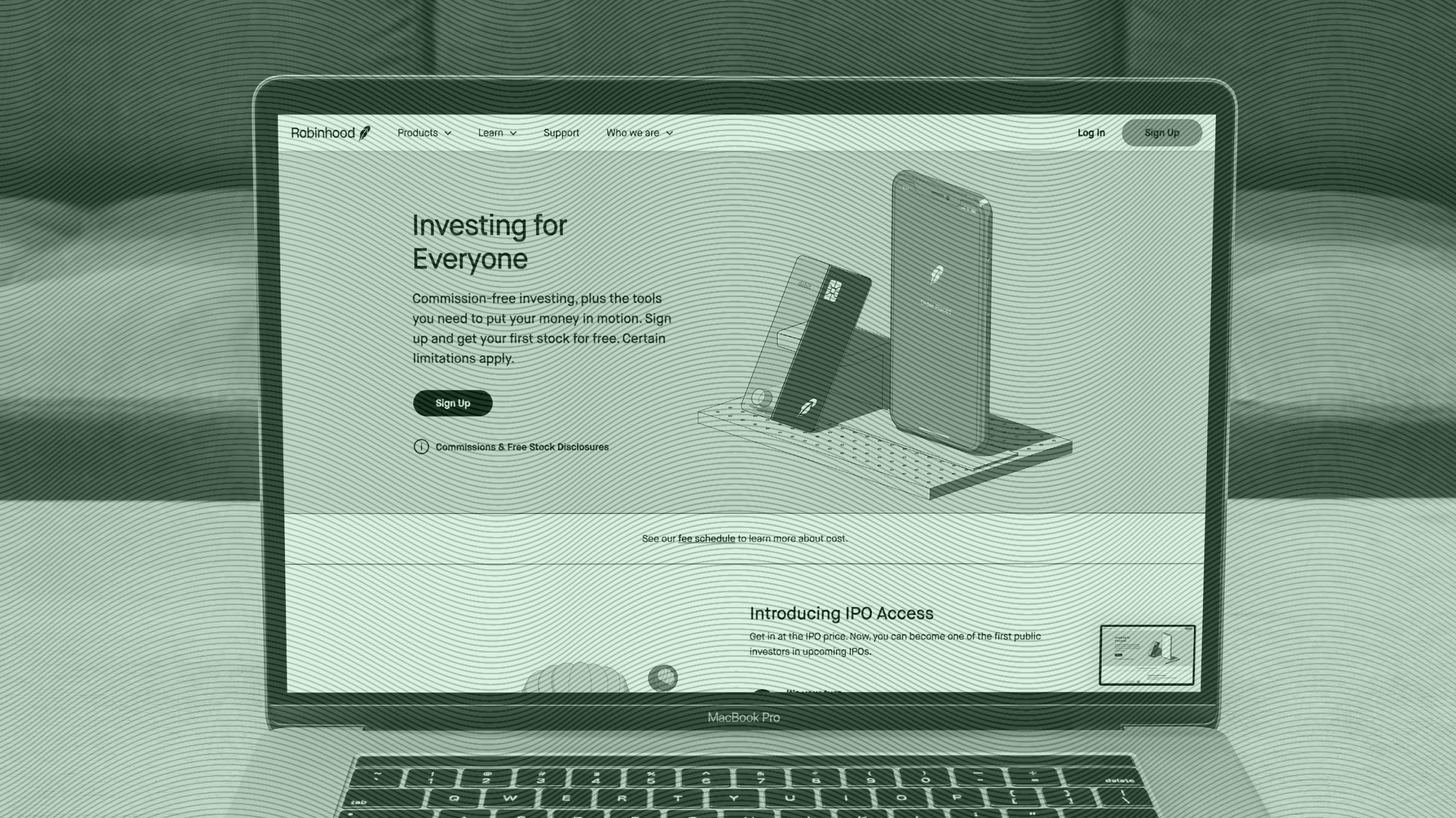 Photo of Robinhood's website