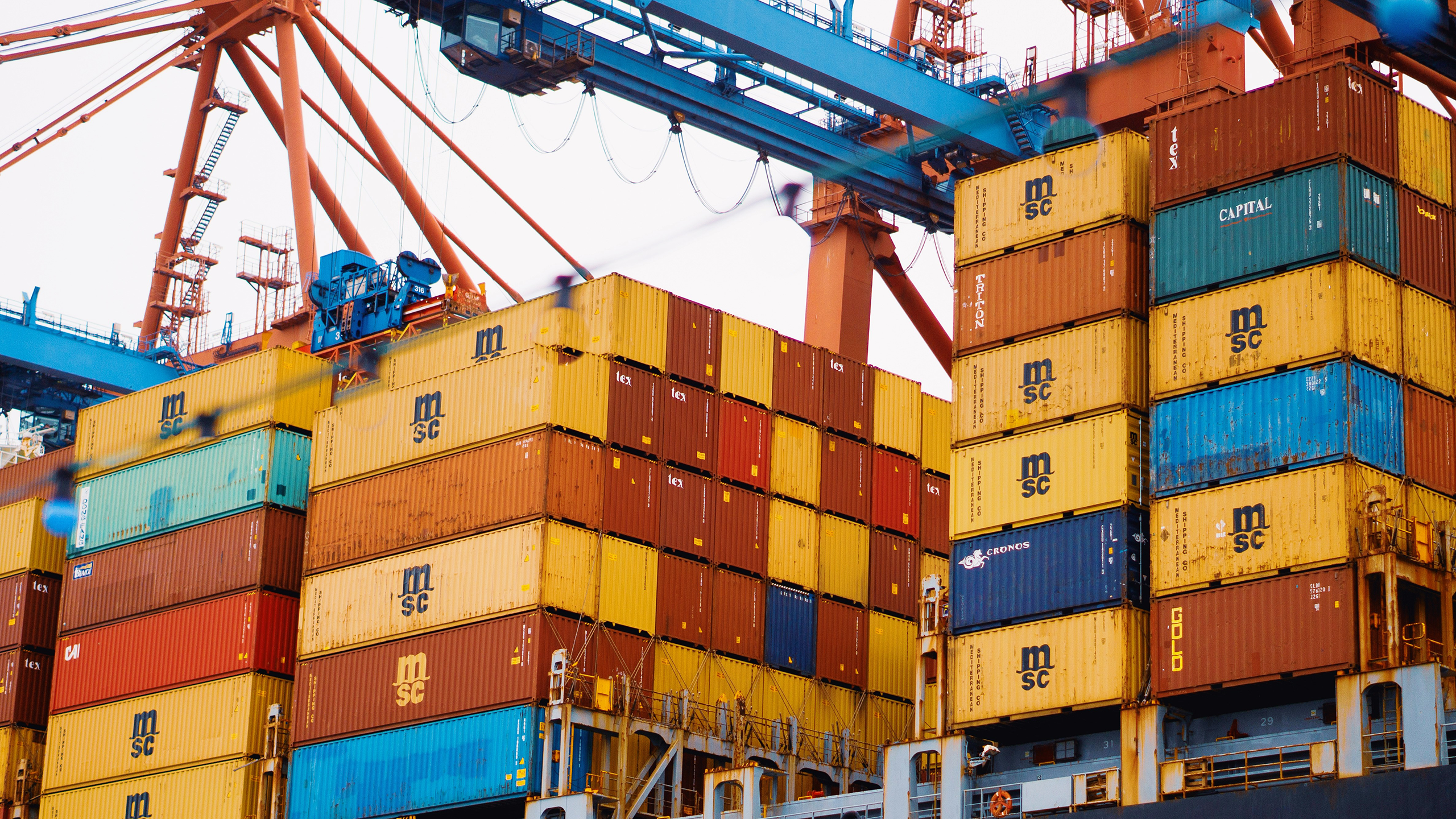 Photo of shipping port containers