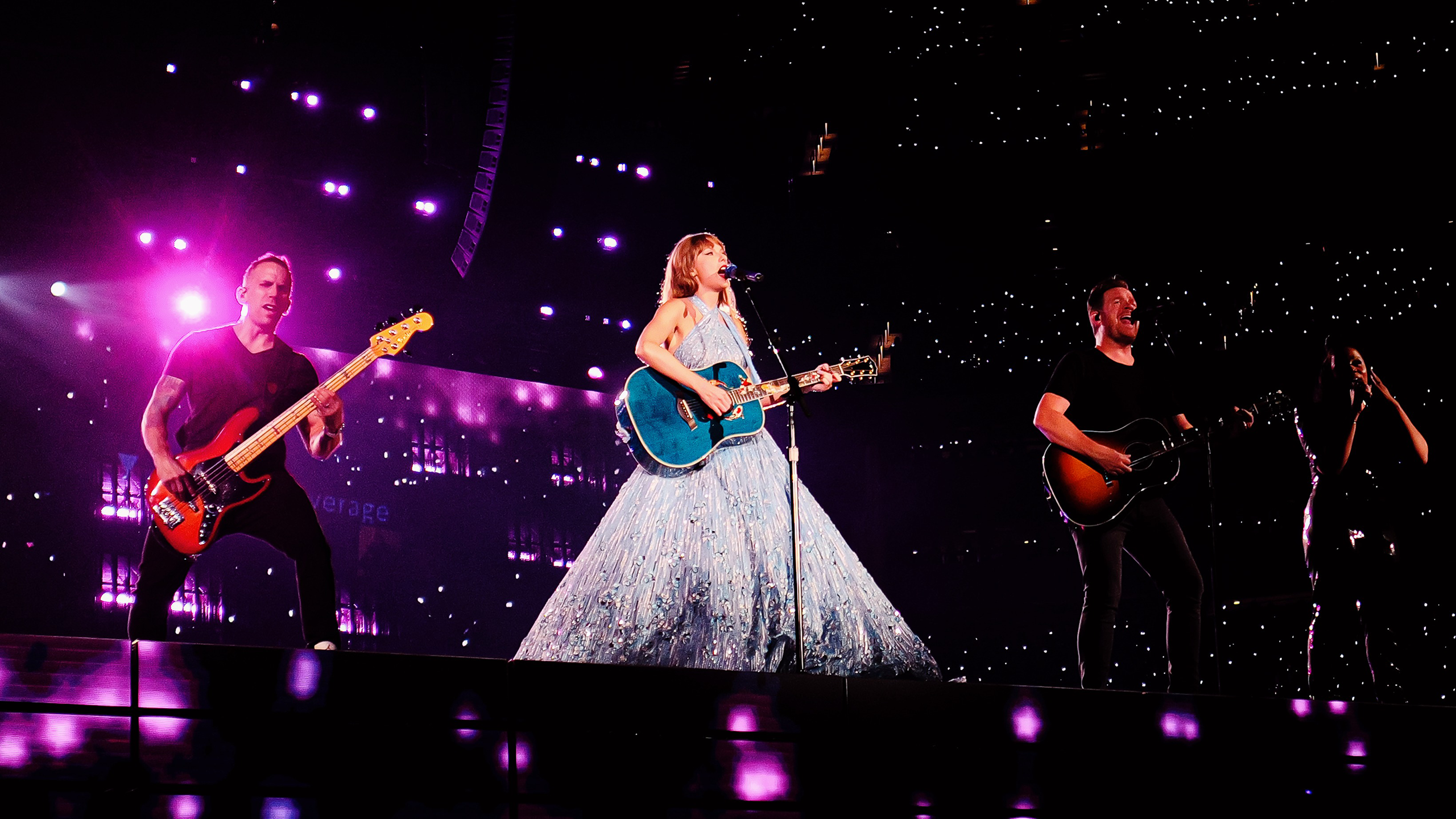 Photo of Taylor Swift performing at The Eras Tour