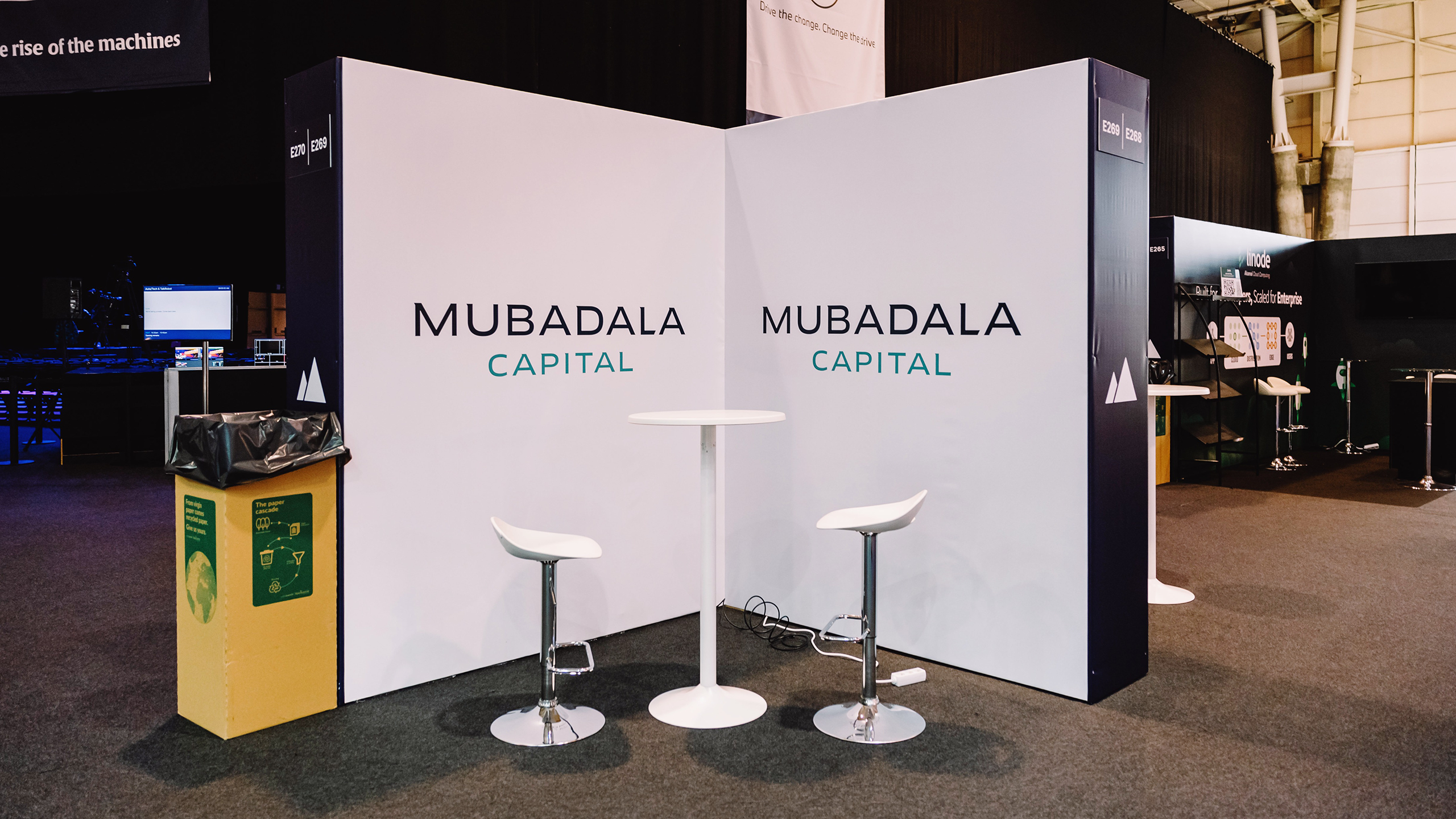 Photo of a Mubadala Capital booth at Web Summit