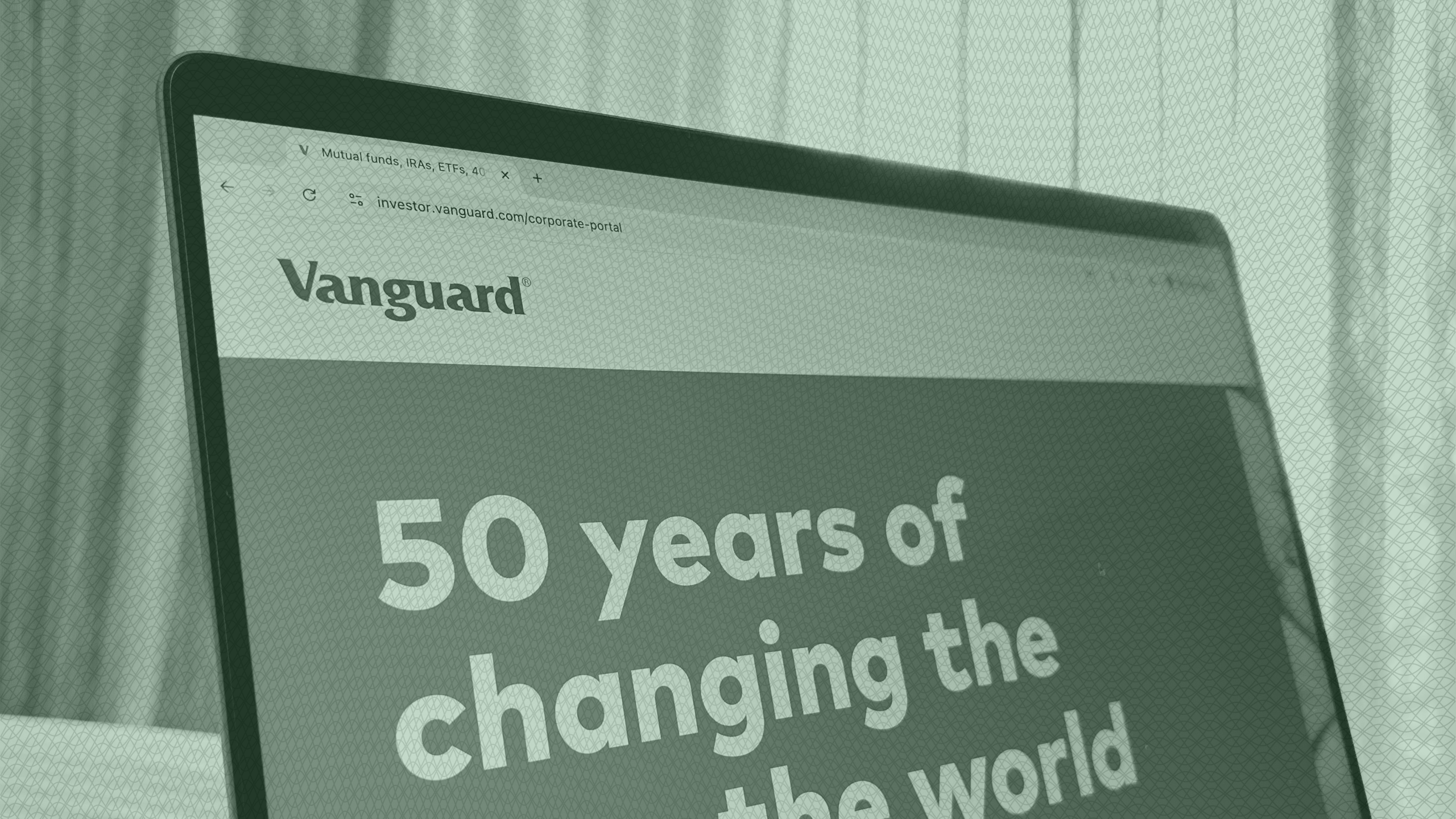 Photo of Vanguard's website