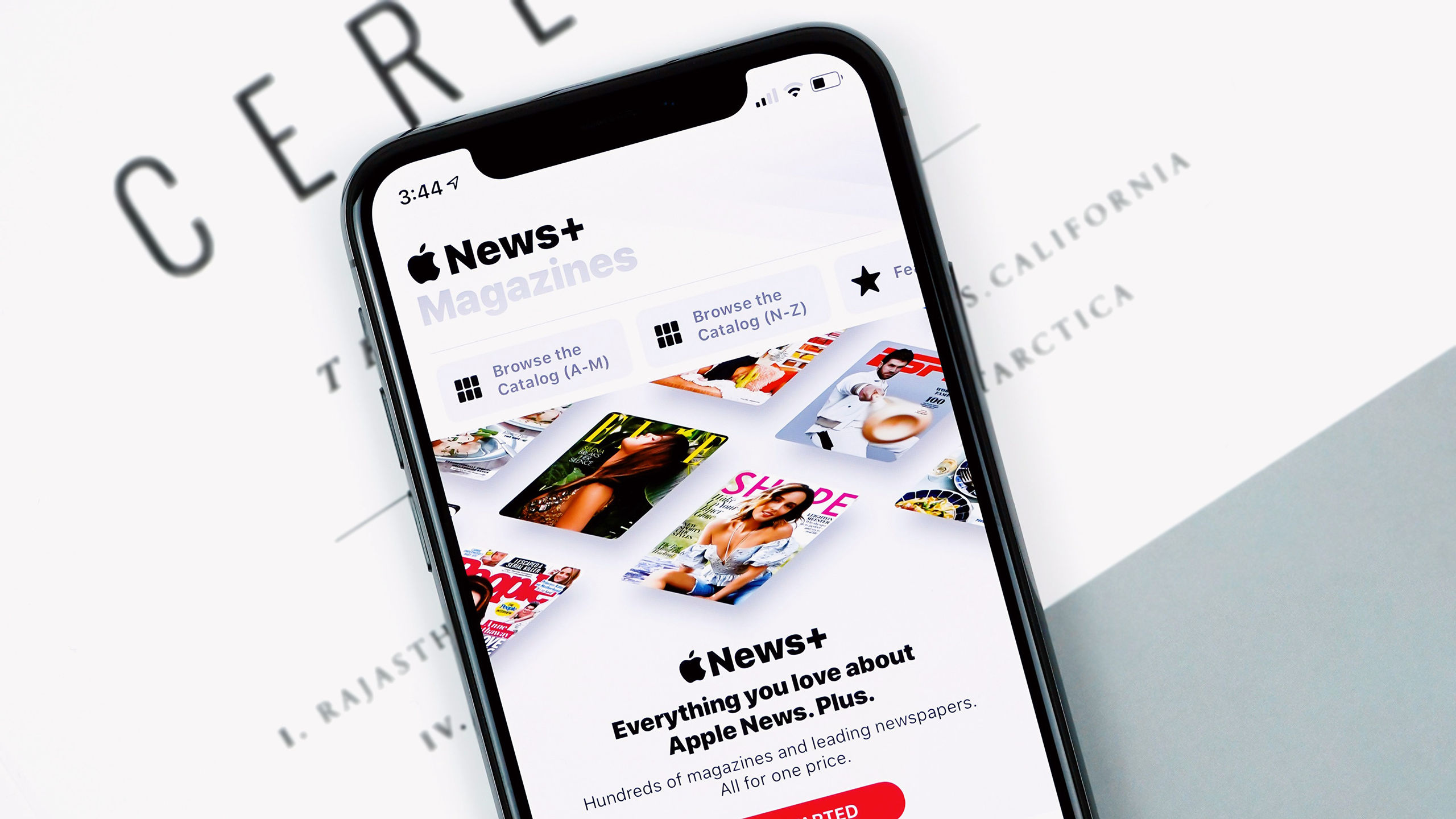 Photo of the Apple News app on an iPhone