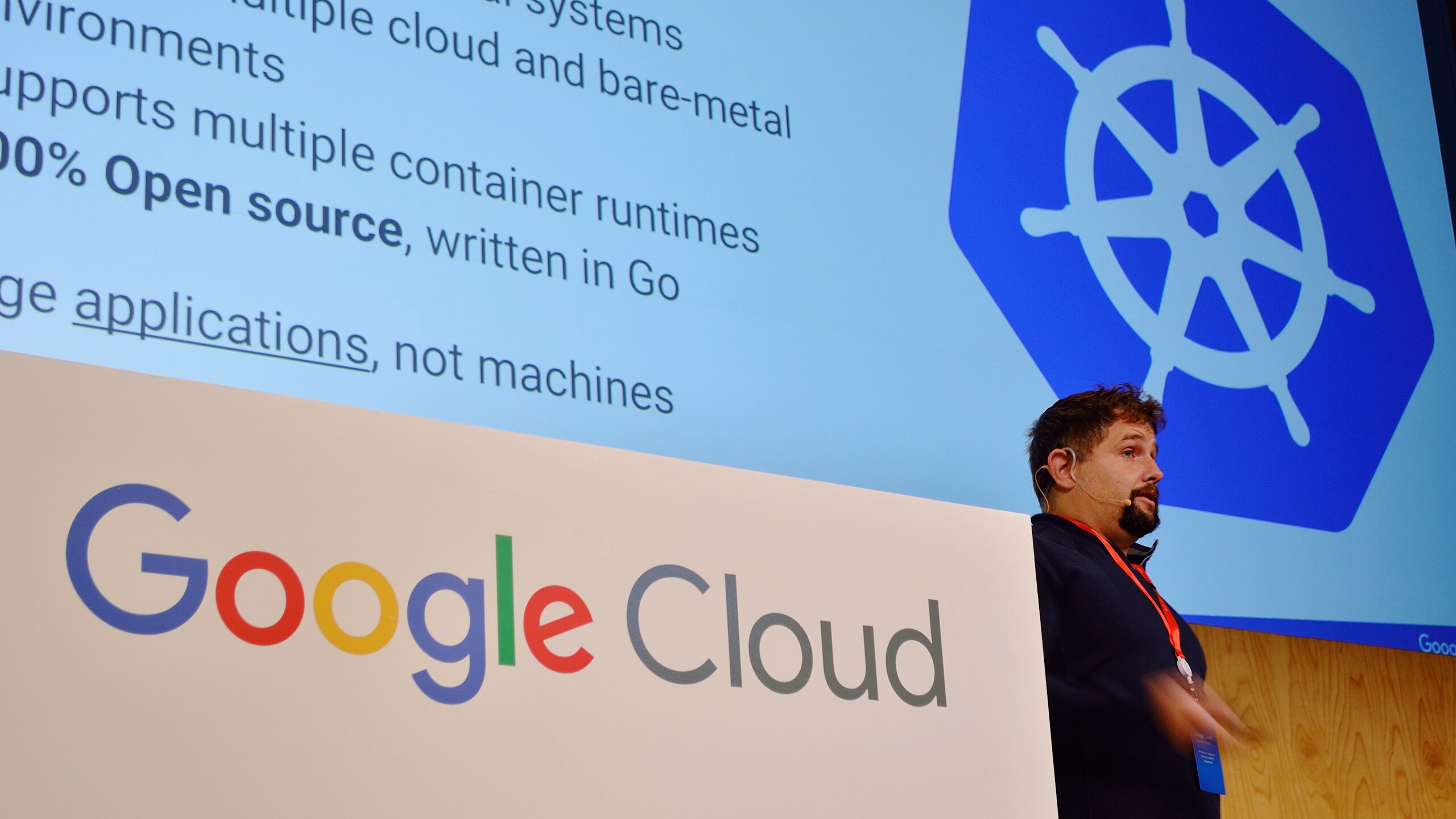 Photo of a speaker at Google Cloud Summit