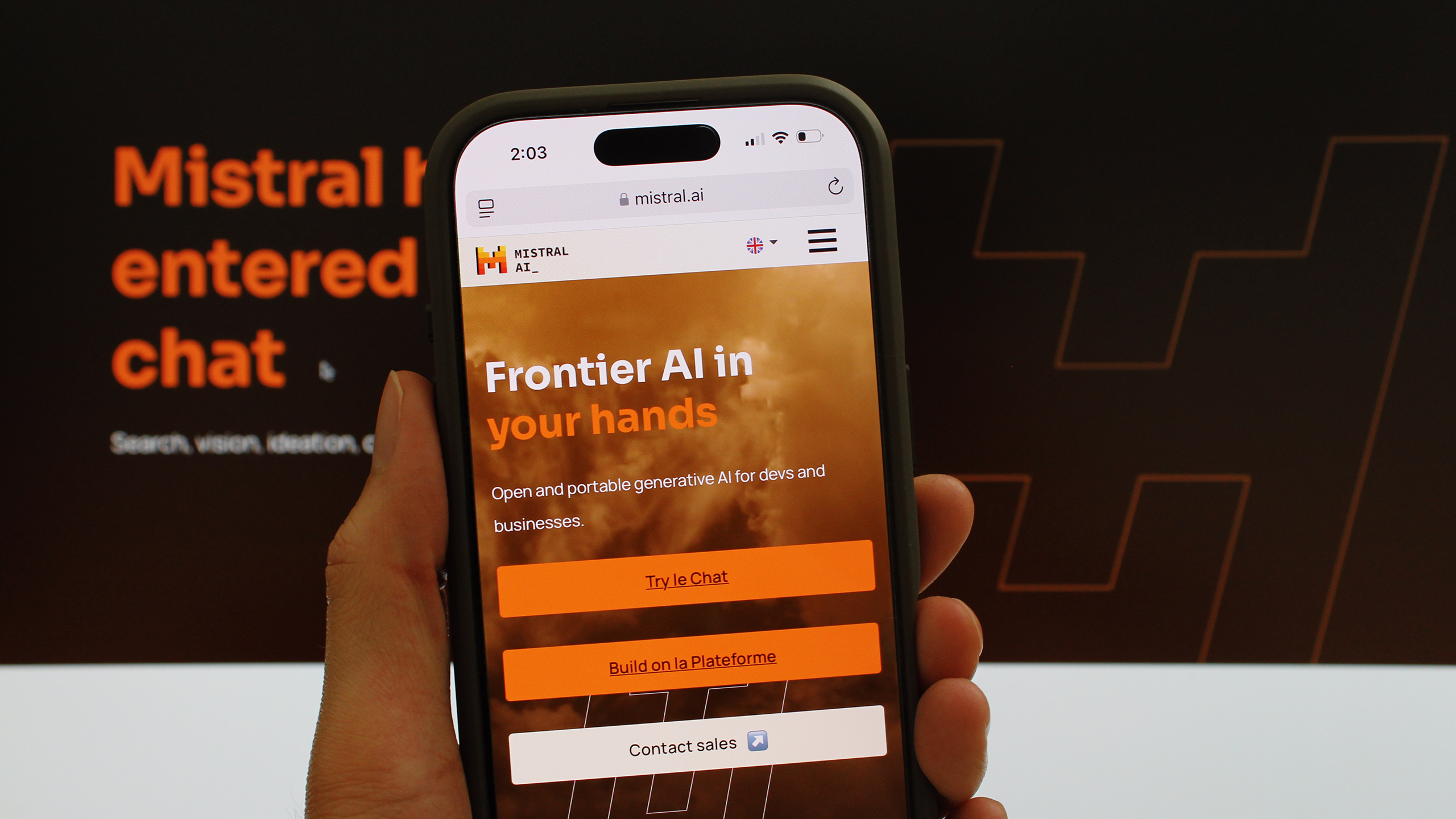 Photo of the Mistral AI website