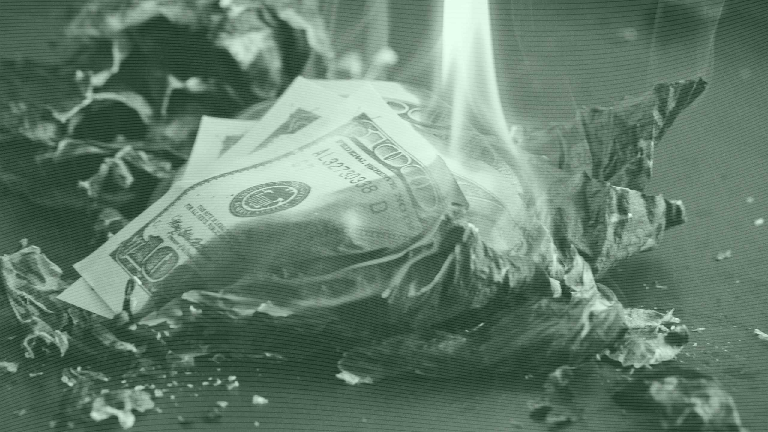 Photo of money burning