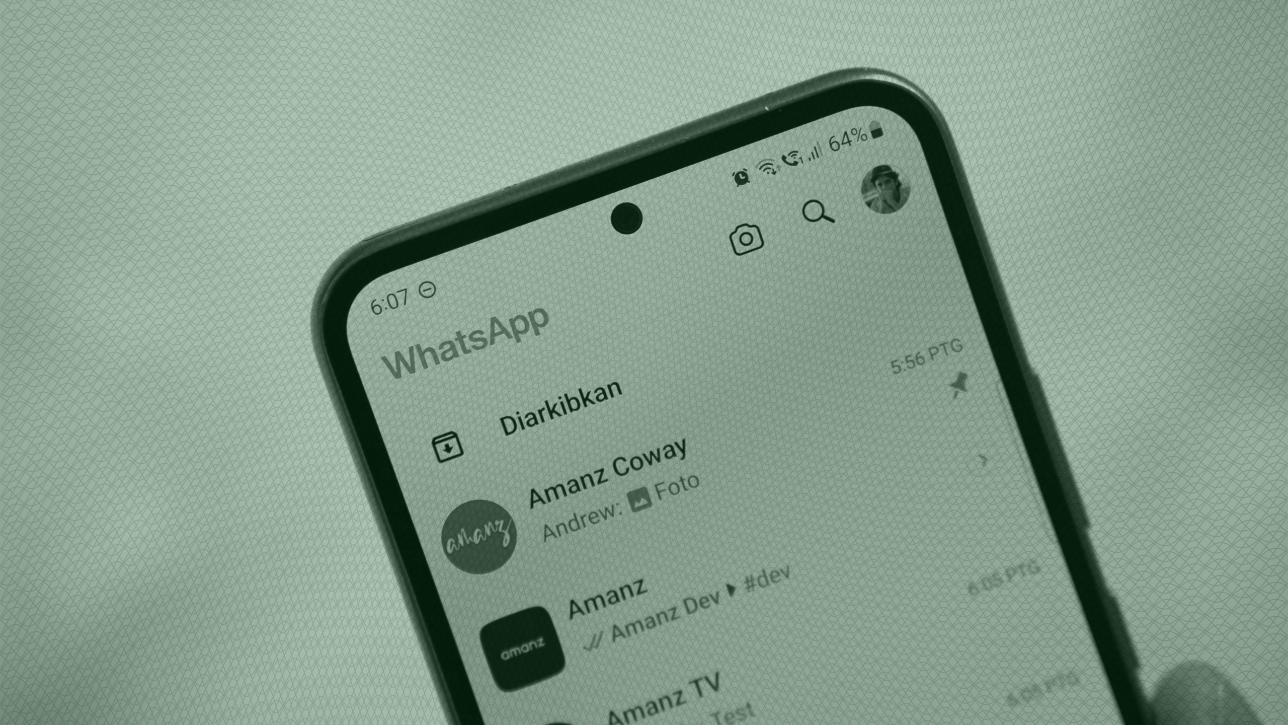 Photo of WhatsApp on a mobile phone