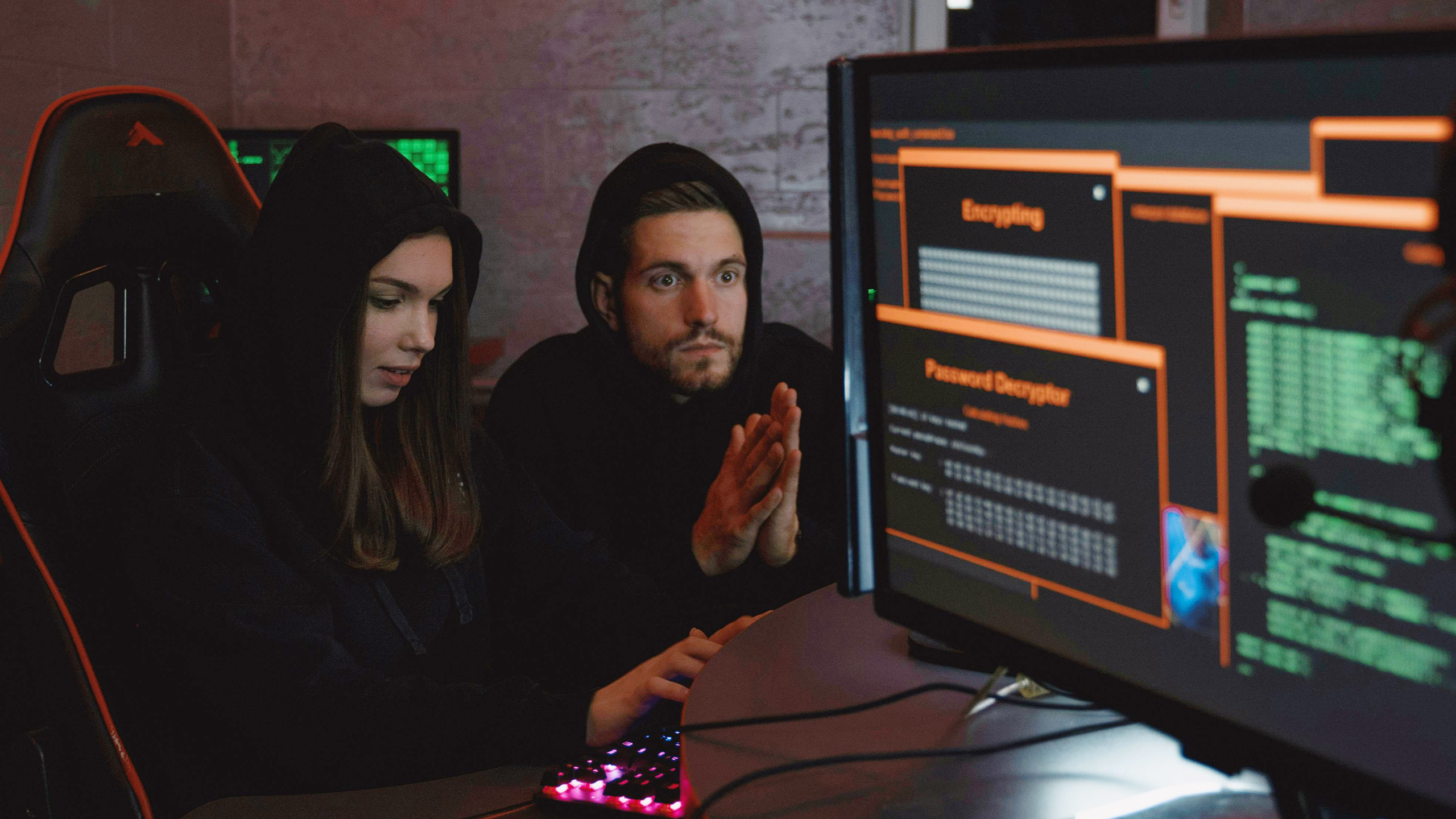 Photo of two hackers