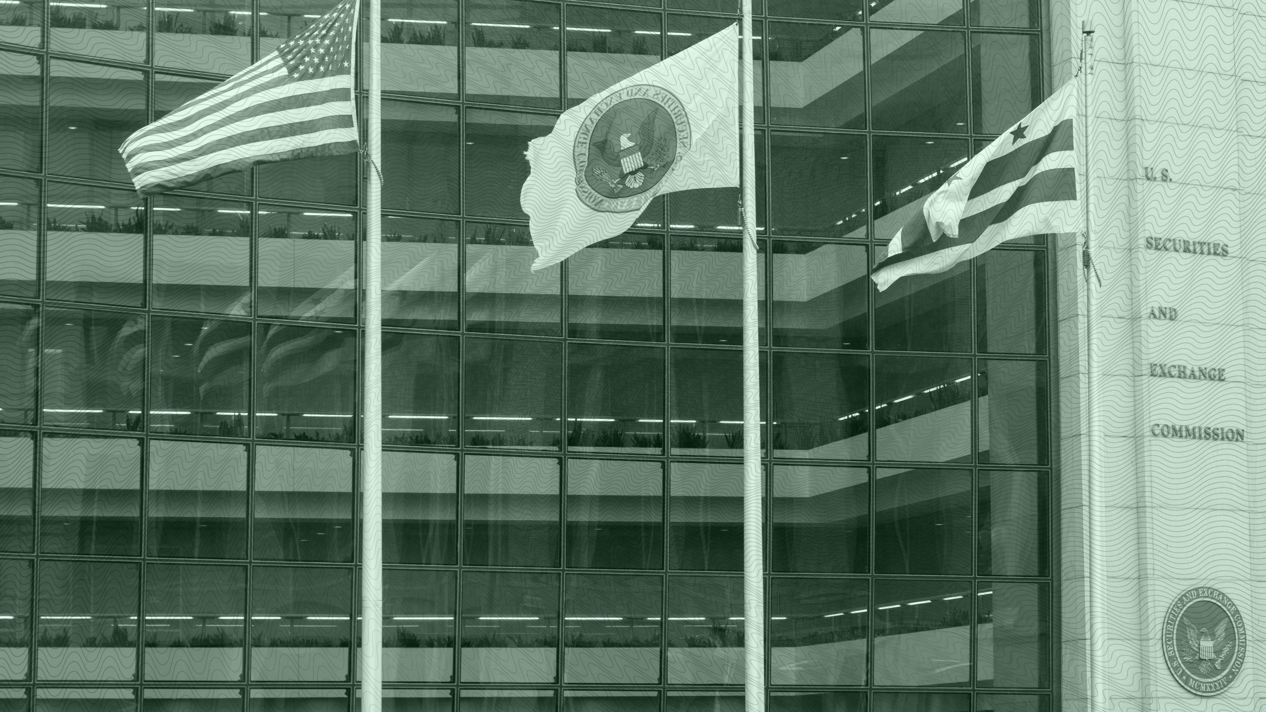 Photo of the US Securities and Exchange building and flag