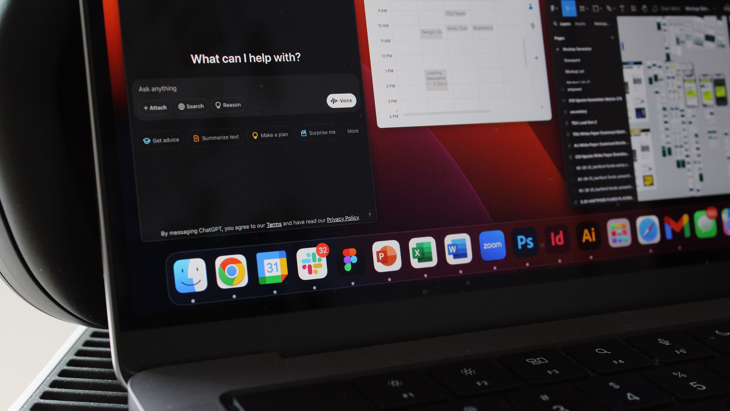 Photo of a laptop screen with multiple applications open