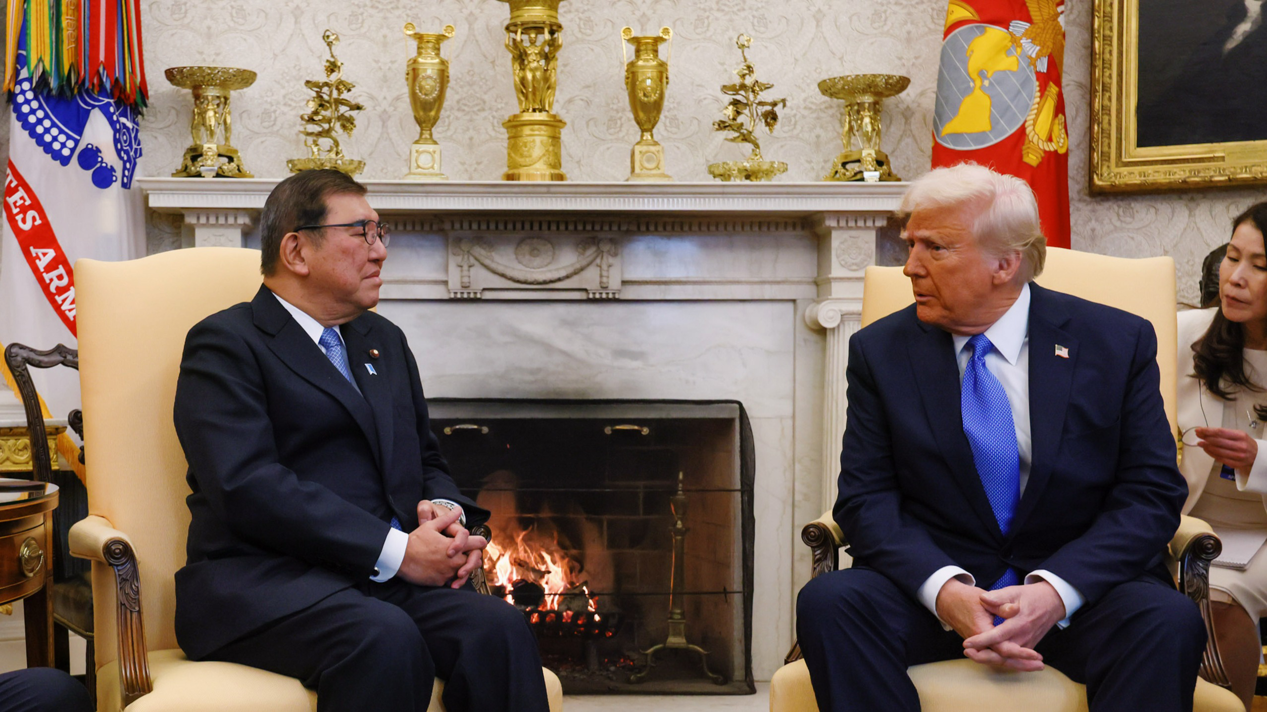 Photo of Prime Minister Ishiba with President Trump