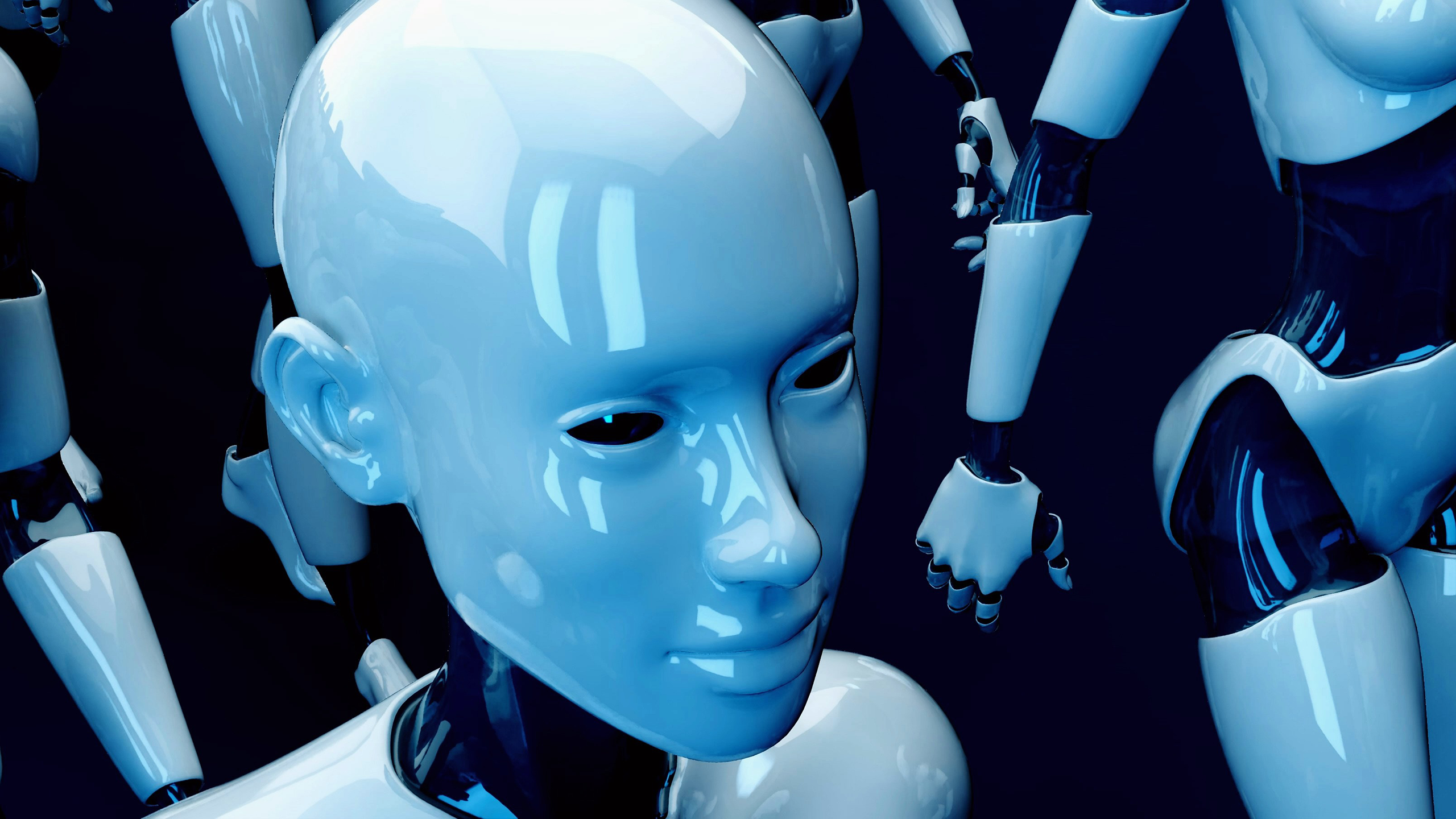 Photo of a lineup of several robots