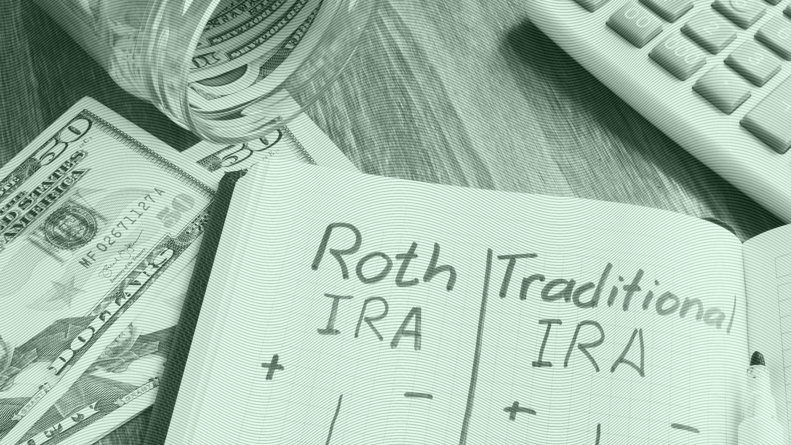 Photo of a notebook weighing pros and cons of Roth IRA vs Traditional IRA