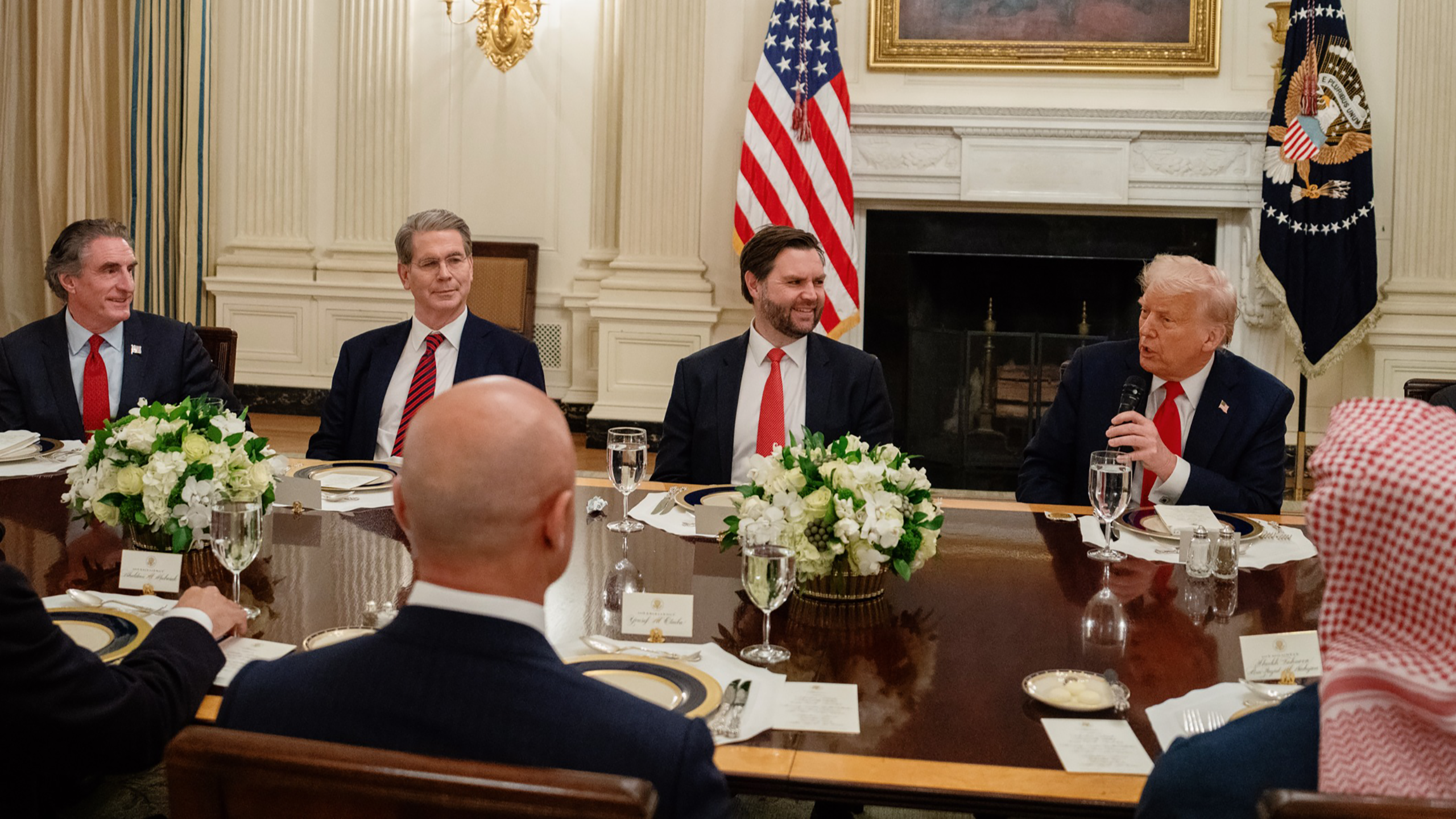 Photo of Treasury Secretary Scott Bessent, Vice President JD Vance and President Donald Trump