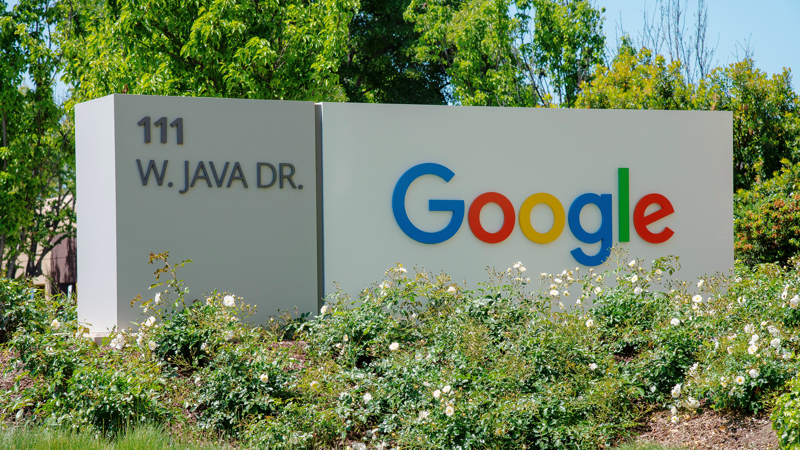 Photo of Google headquarters sign