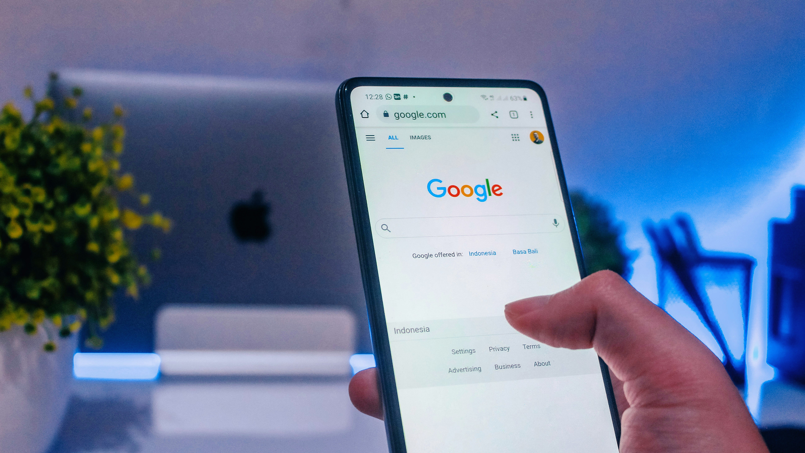 Photo of Google search on a phone