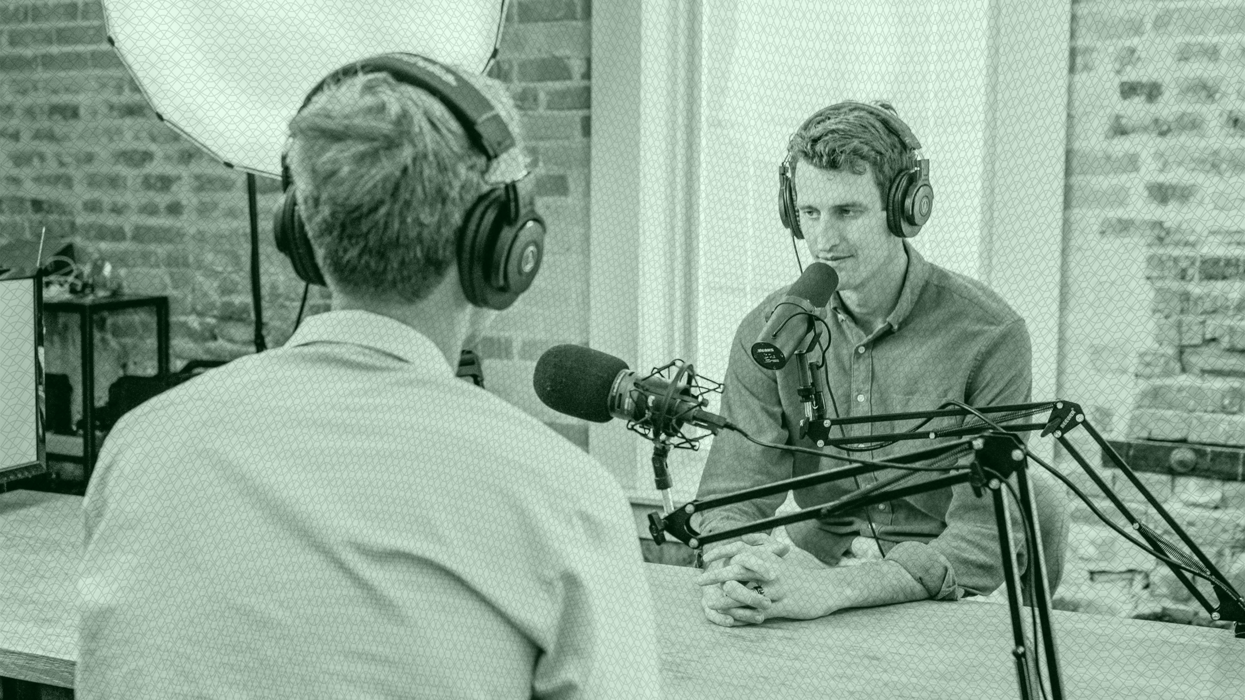 Photo of people recording a podcast