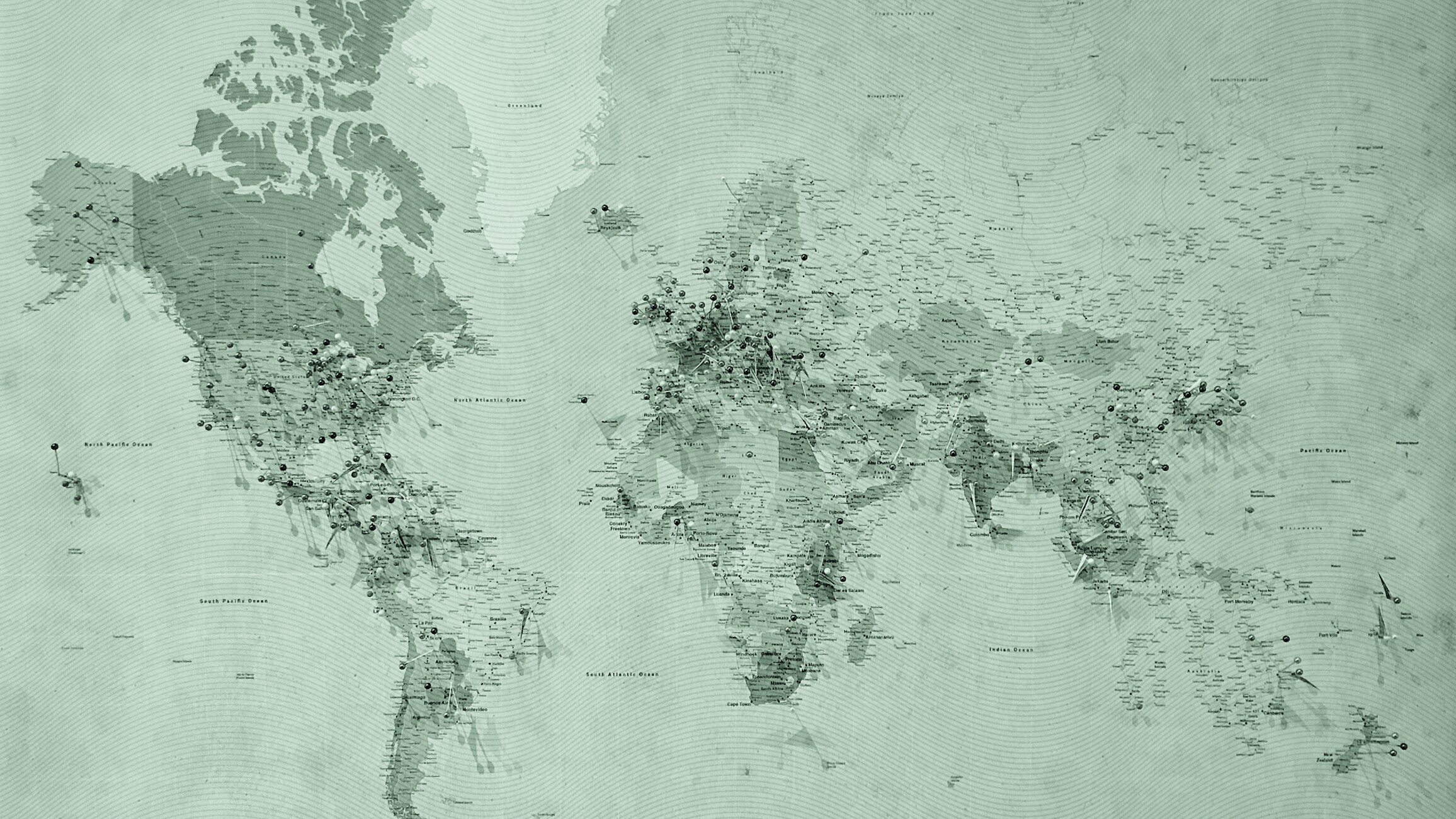 A map of the world.