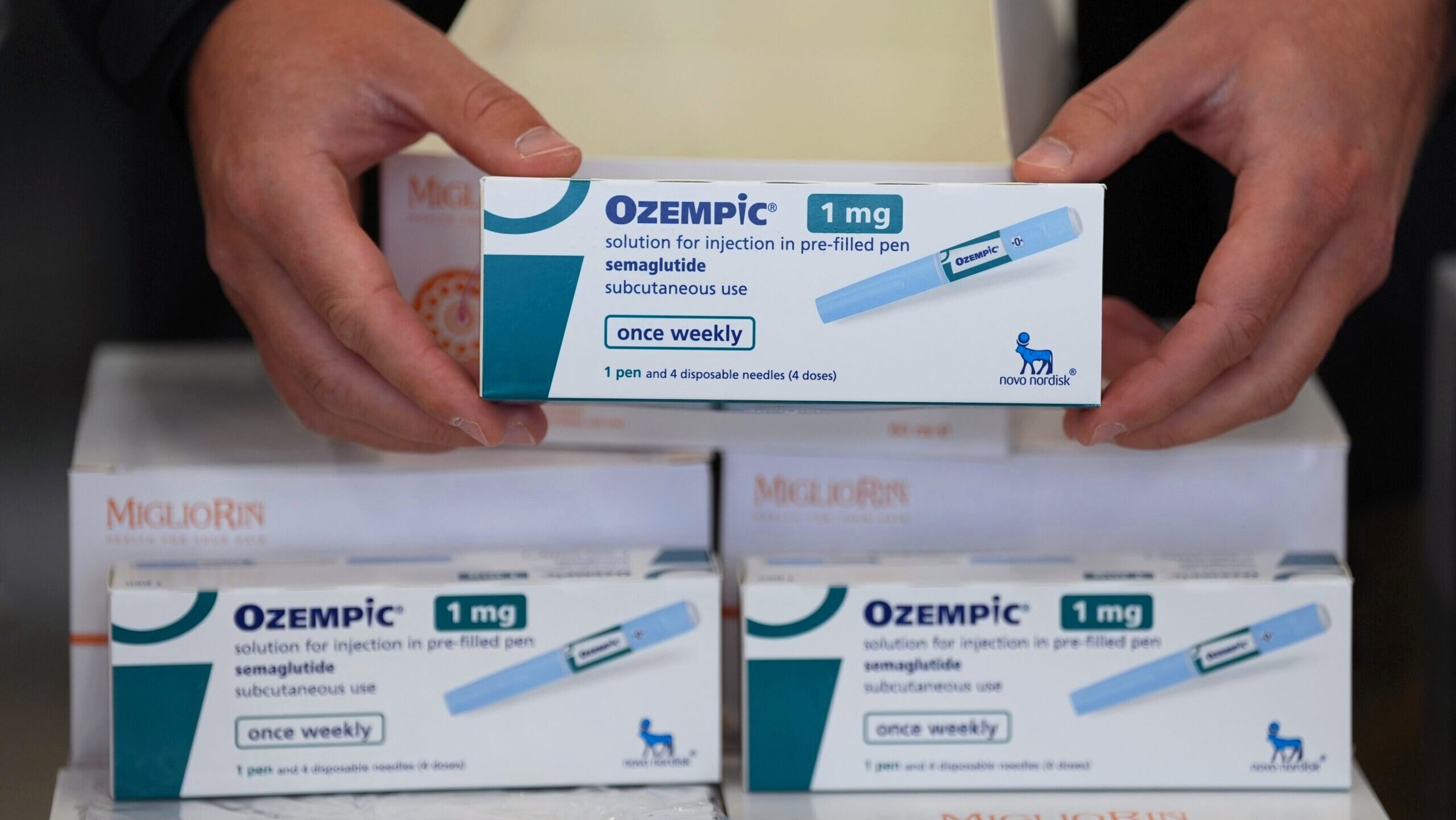 Image of three boxes of Ozempic
