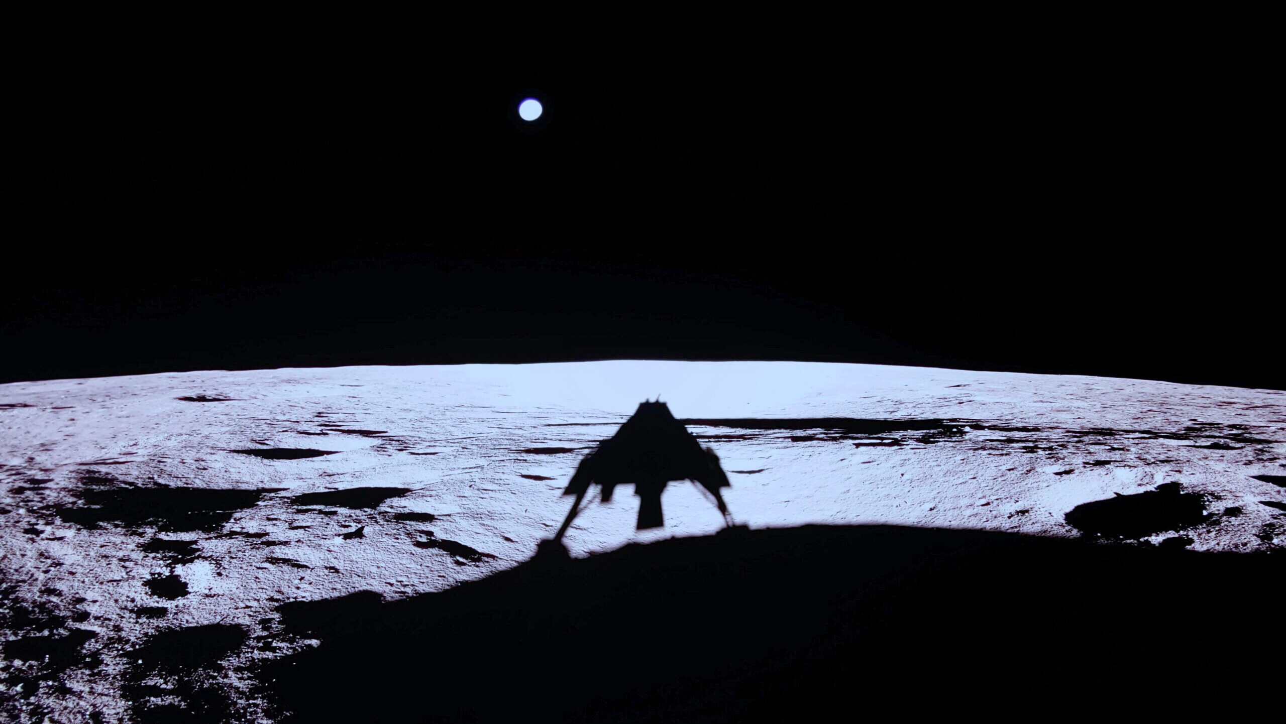 Firefly Aerospace's Blue Ghost Mission 1 craft touches down on the lunar surface.