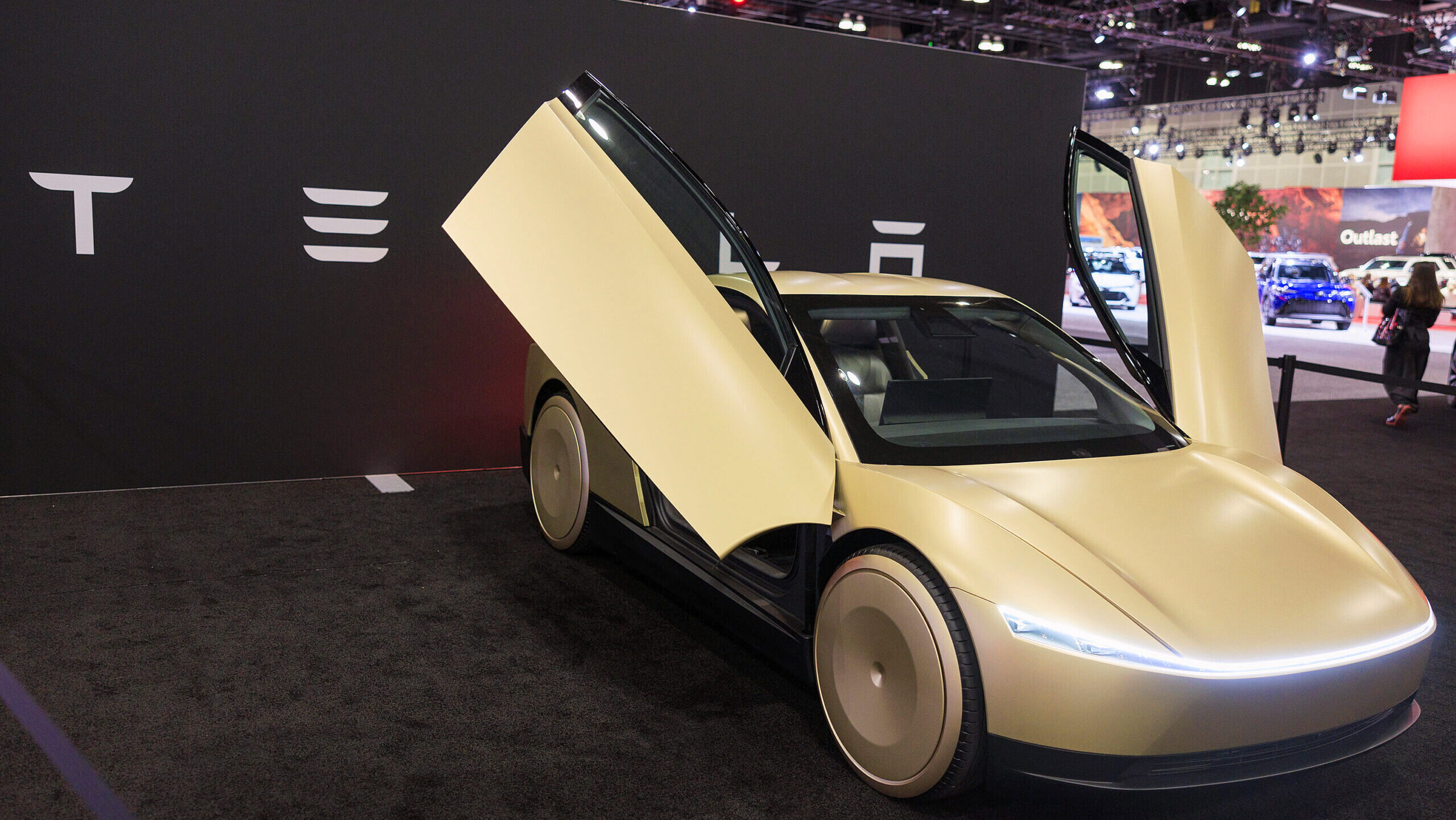 A photo of a Tesla robotaxi