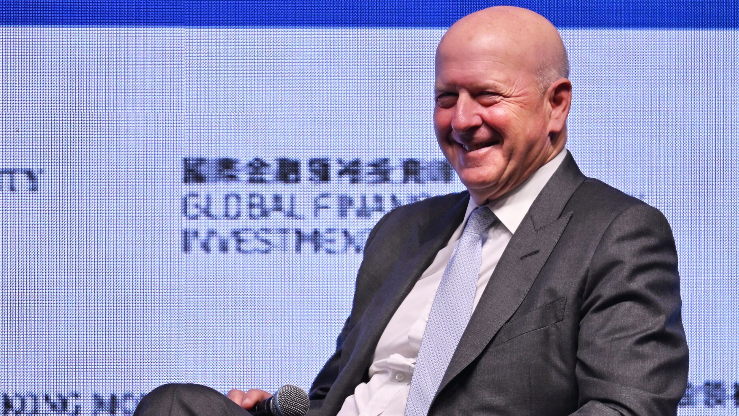 Goldman Sachs CEO David Solomon speaks on stage at the 2025 Global Financial Leaders Investment Summit in Hong Kong on November 4.