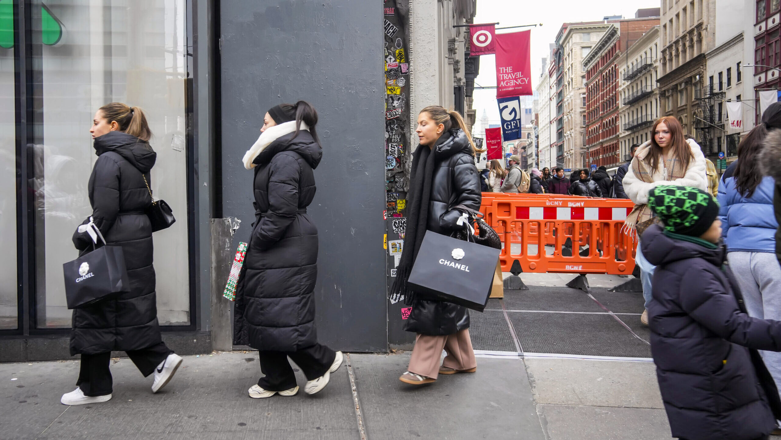 Photo of shoppers in New York City.