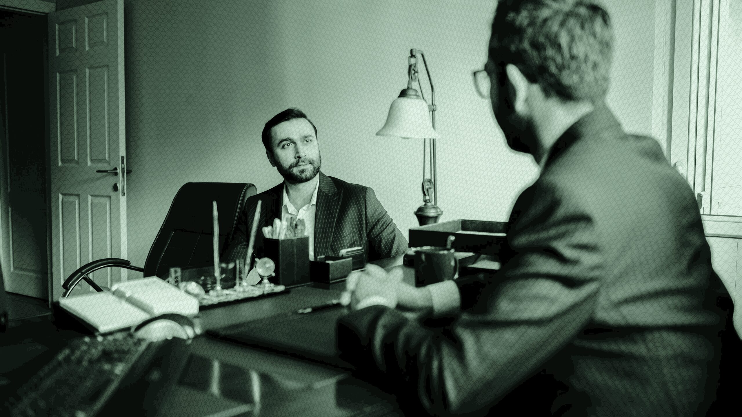 An advisor and client meeting.