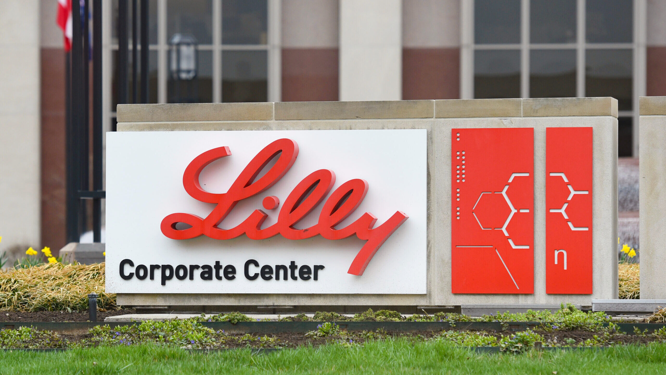 Photo of Eli Lilly signage.