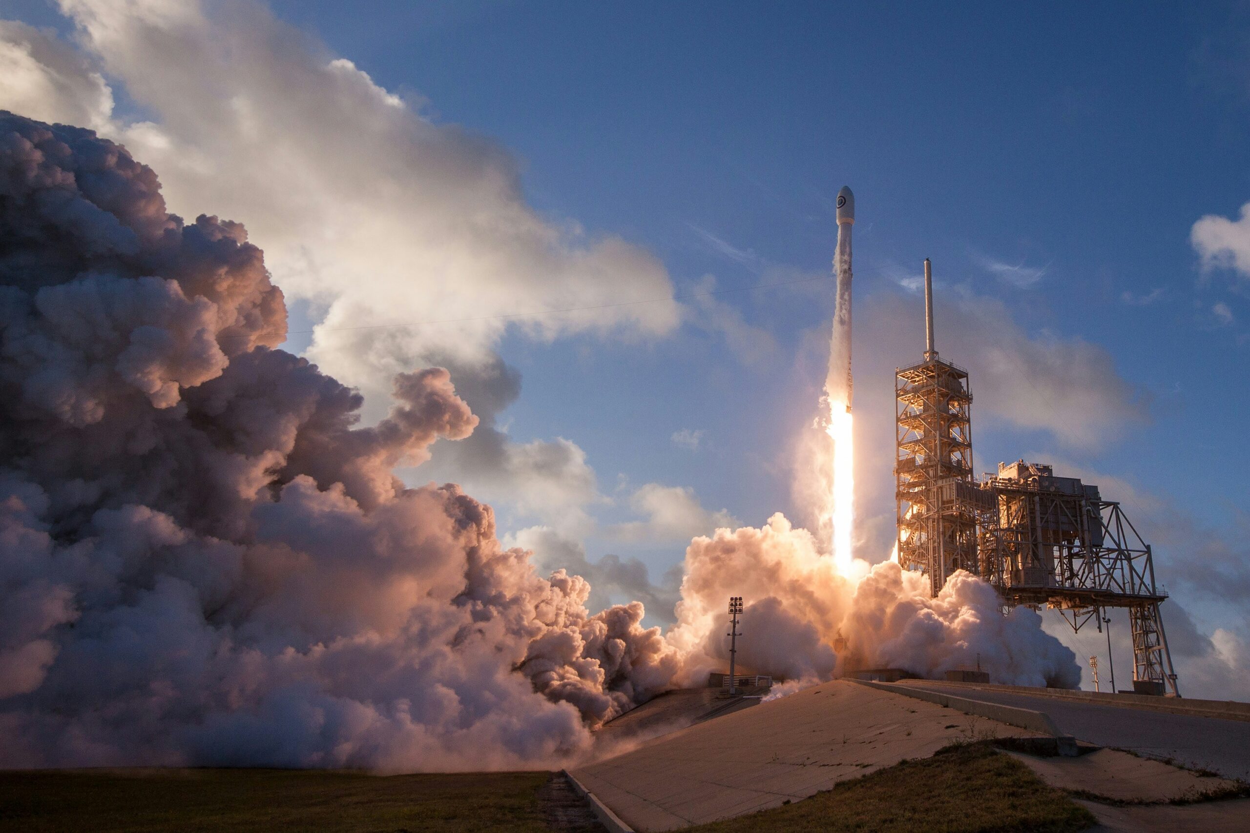 A SpaceX shuttle launch.