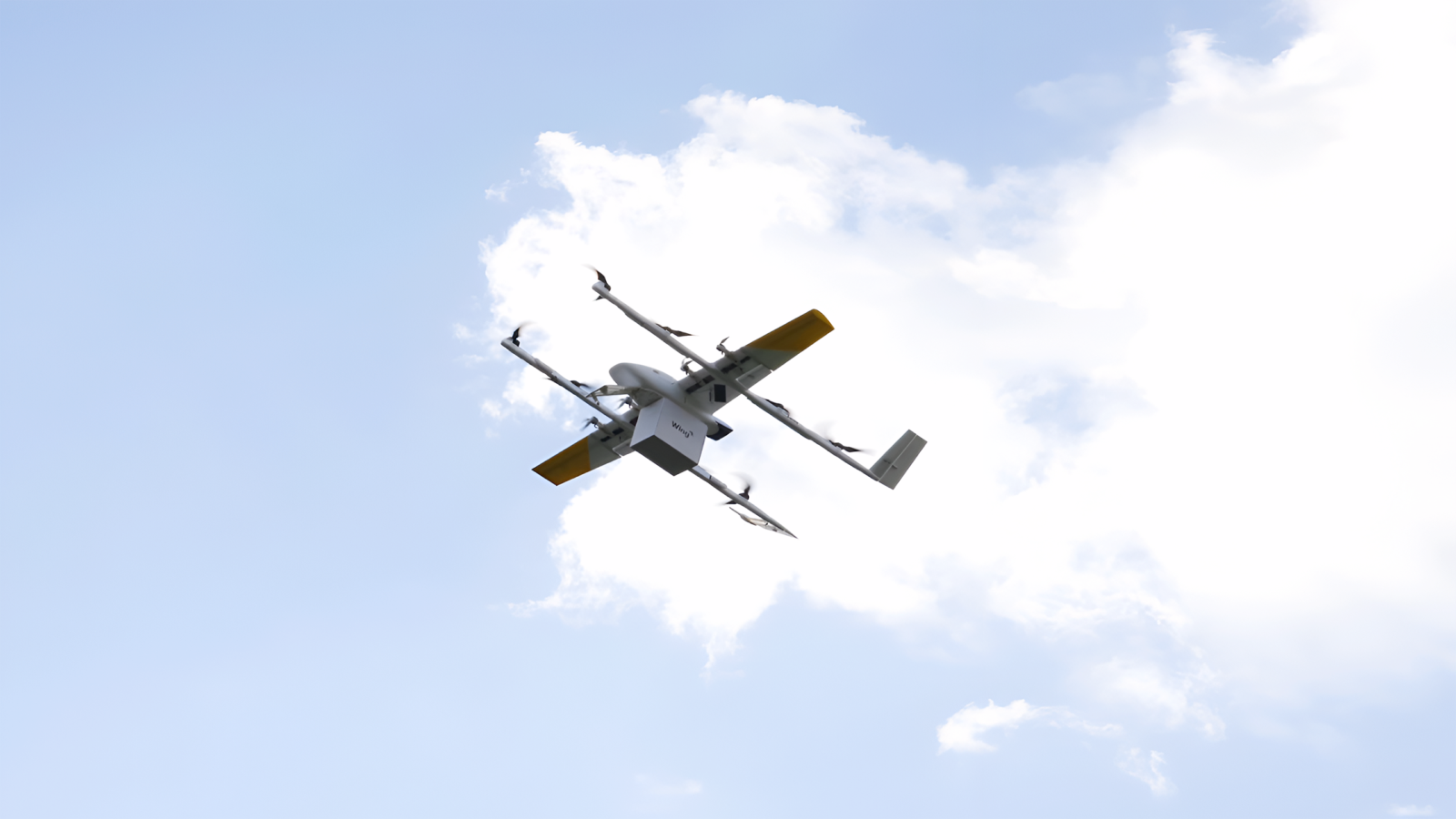 Photo of a Wing drone.