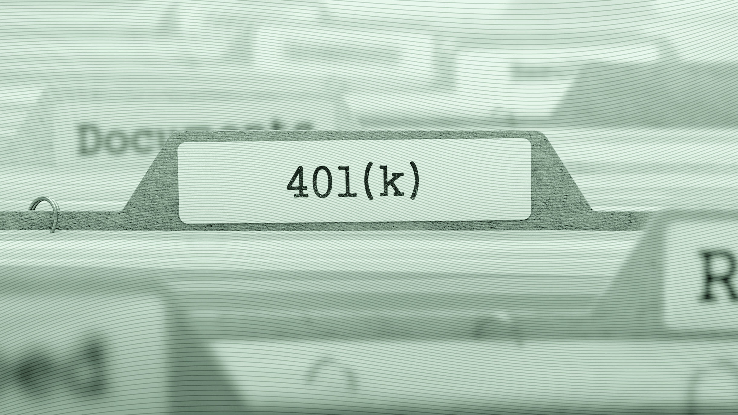 Image of a file cabinet folder labeled "401(k)"