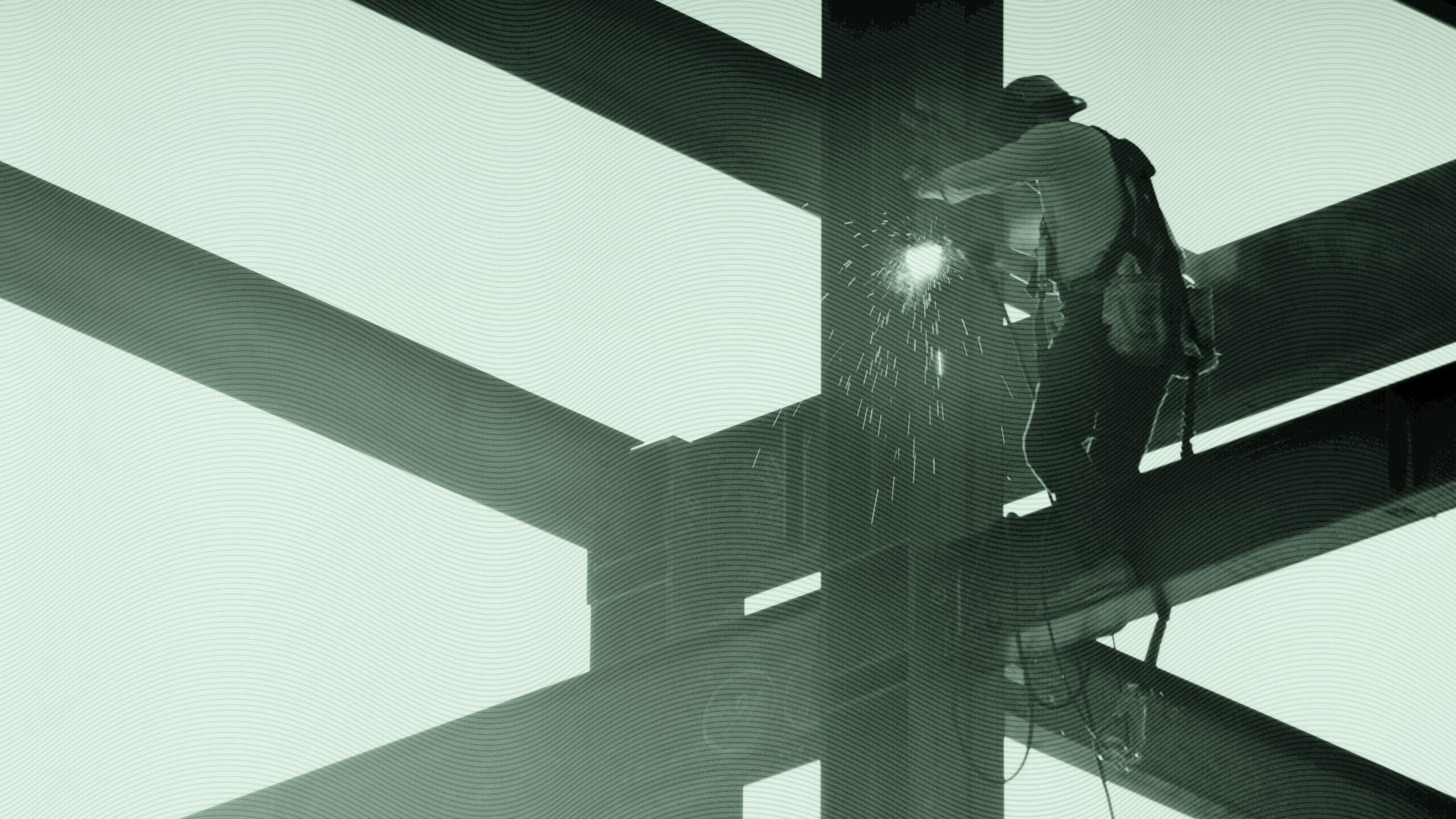 A welder on a construction site.