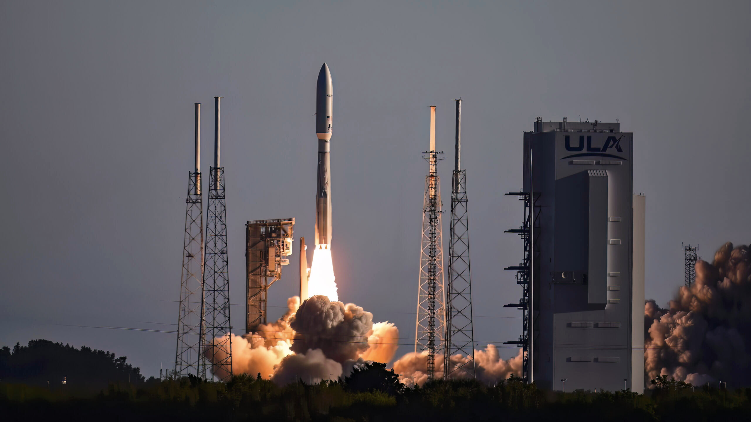 Photo of a rocket launch carrying Amazon satellites.