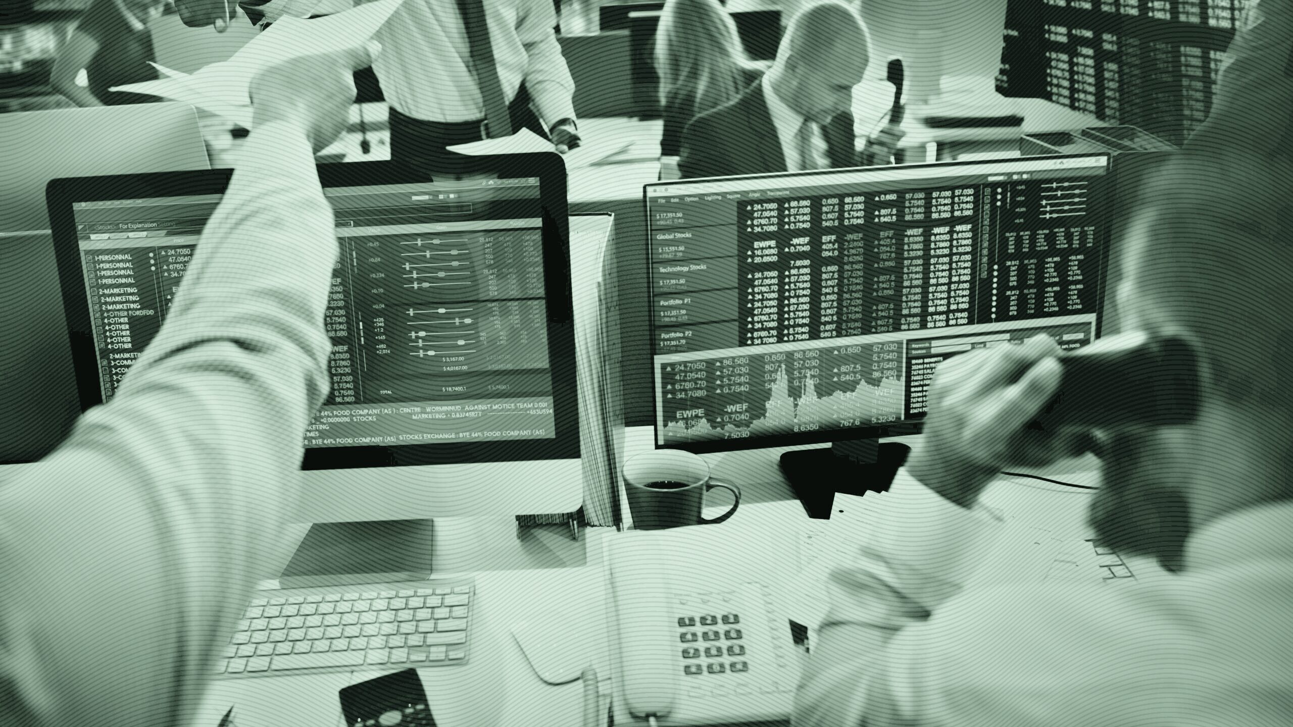 Wall Street trading desk.