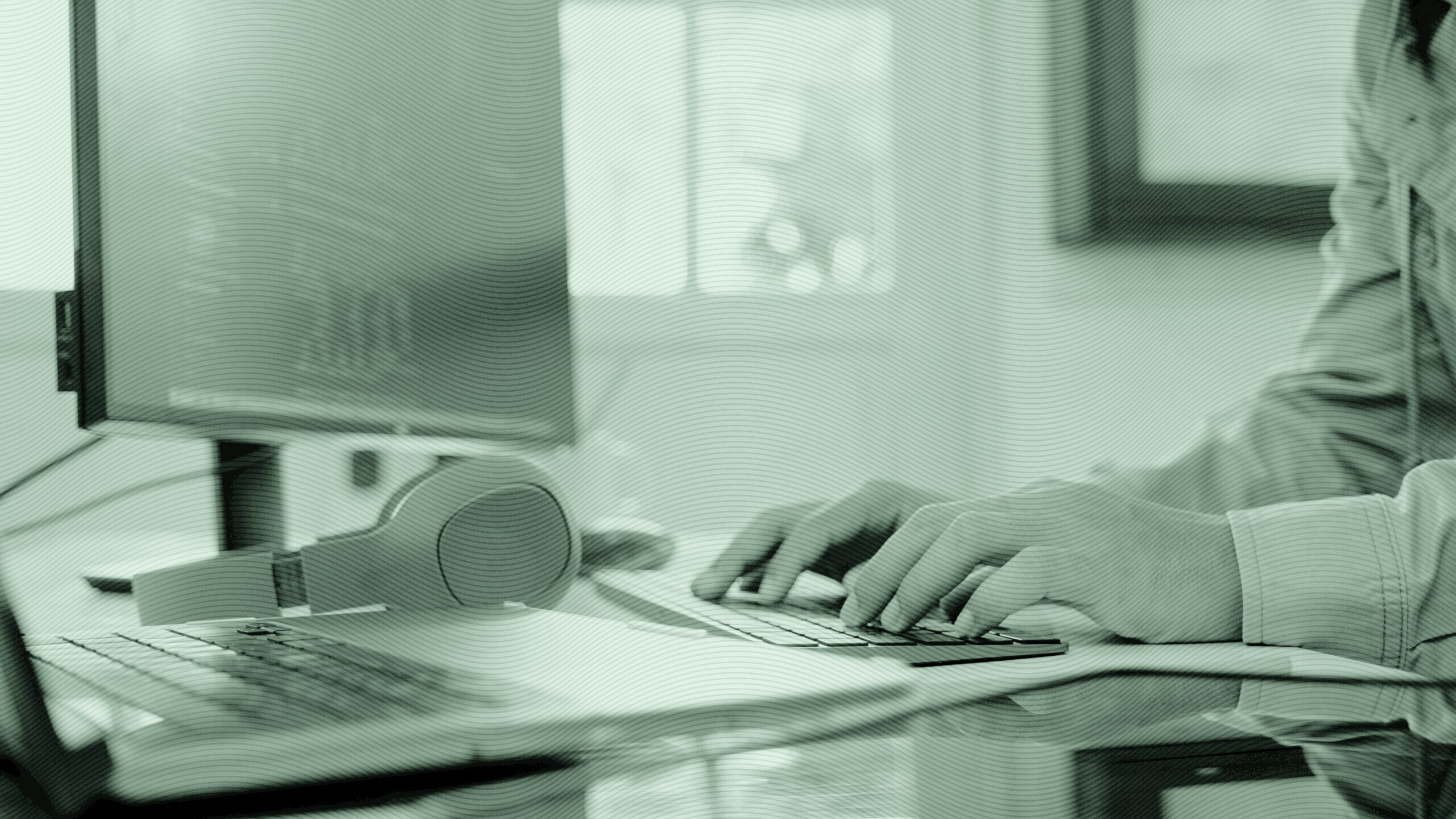 A person working at a computer.